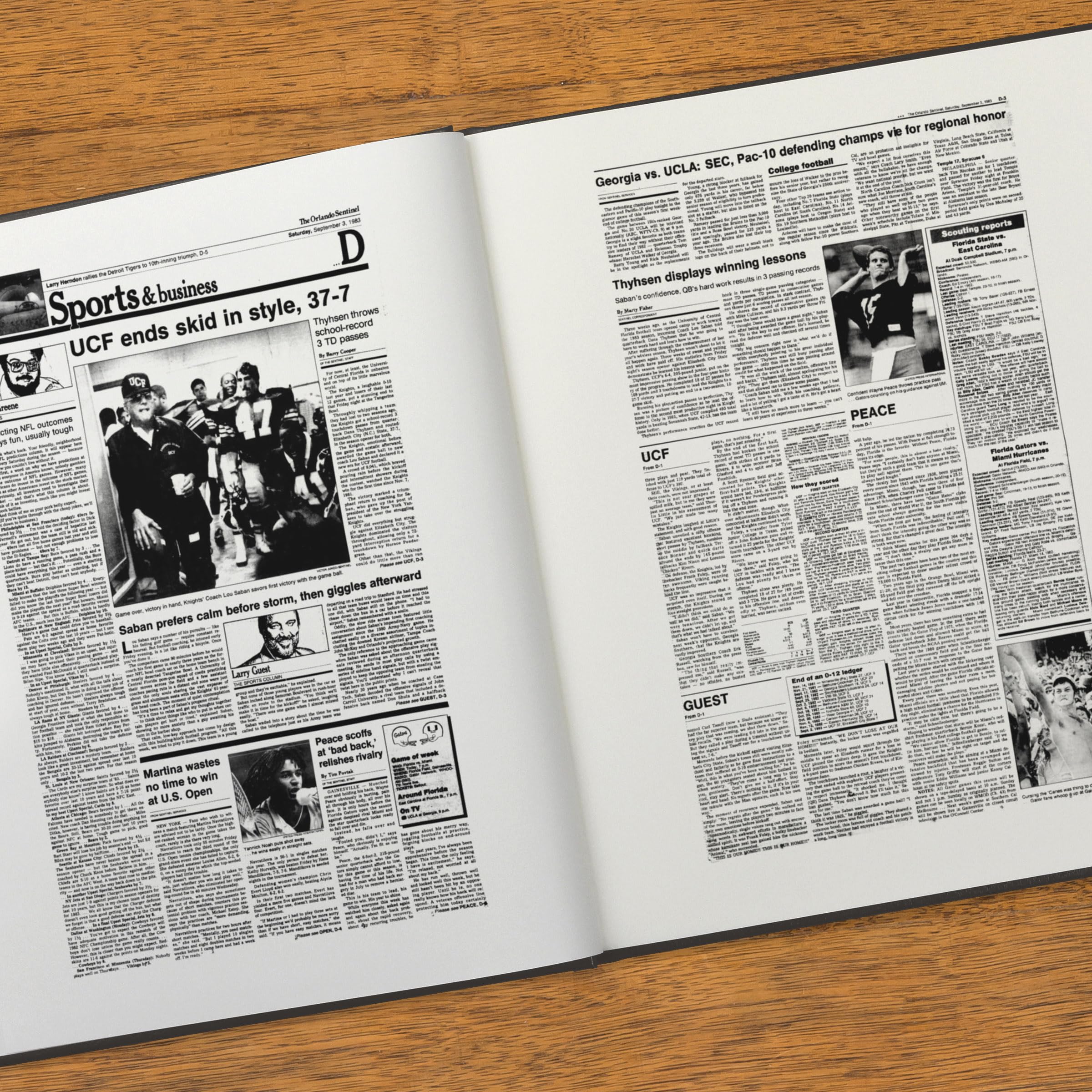 Signature Gifts Florida College Football - Libro de historia de periódicos personalizado, tamaño A3, tapa dura de lujo, para fanáticos del fútbol universitario, alumnos, regalo de recuerdo para