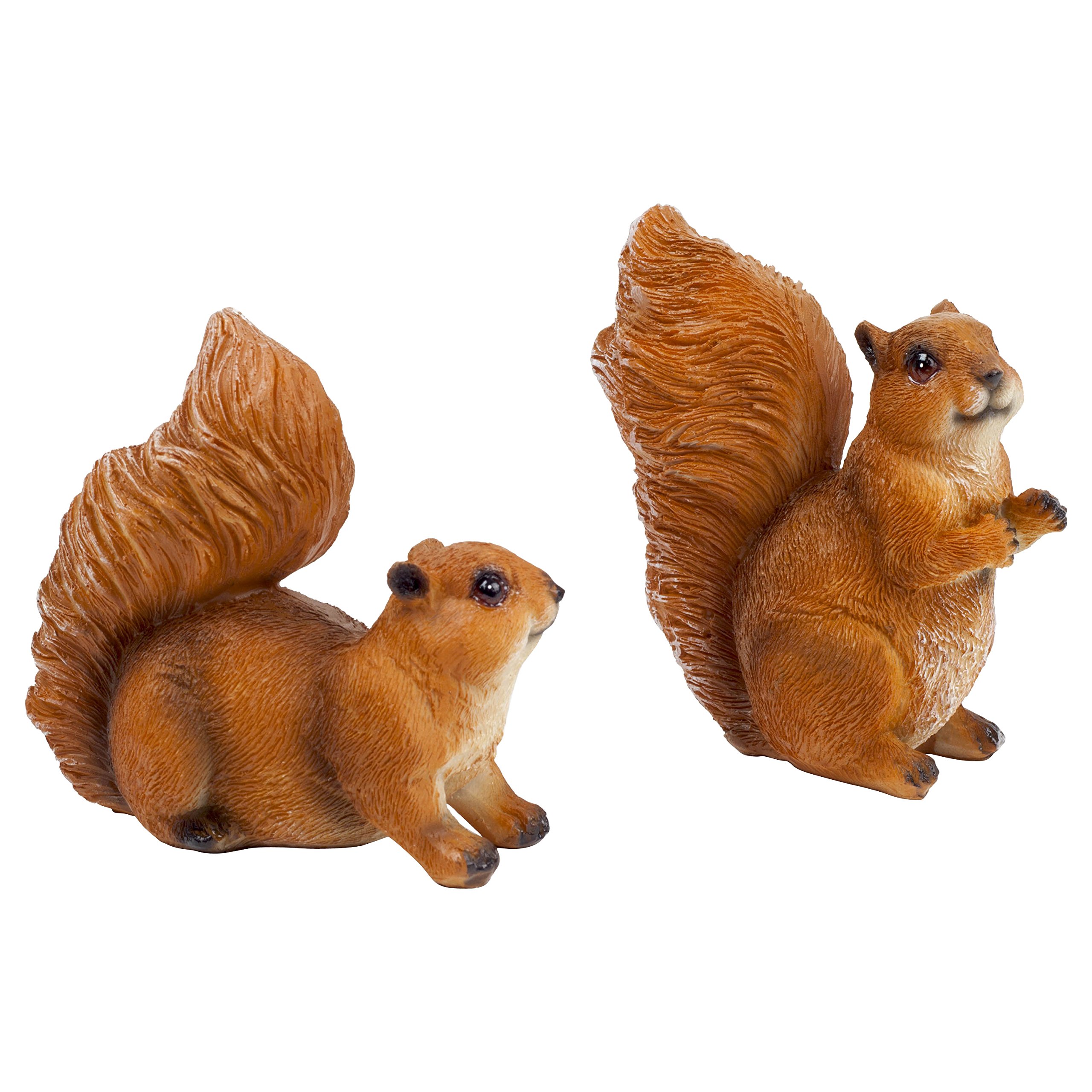 Set of 2 Small Red Squirrel Garden Animal Ornaments