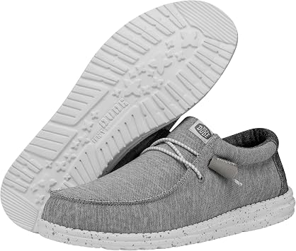 HEYDUDE Men's Wally-Sport Knit Grey Size 12 | Men's Shoes | Men Slip-on Loafers | Comfortable & Light-Weight