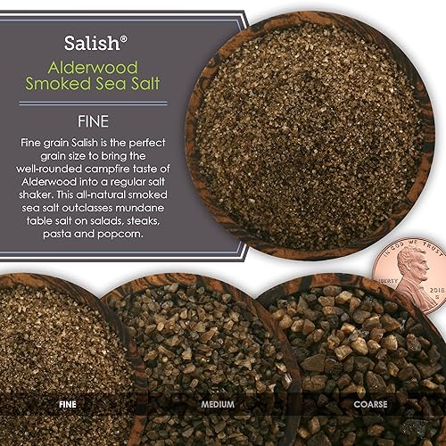 Miniatura 5 de Artisan Salt Company Salish Sal marina ahumada de madera de aliso, grano fino, bolsa de boquilla de vertido, 16 onzas