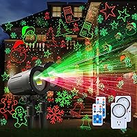Vista 1 de 2 paquetes de luces de proyector de Navidad con proyección láser al aire libre y control remoto y temporizador adicional – 8 modelos festivos rojos