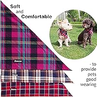 Vista 6 de Bandanas a cuadros ajustables para perros, 1 pieza, bufanda de pañuelo triangular de algodón suave lavable para perros y gatos pequeños, medianos