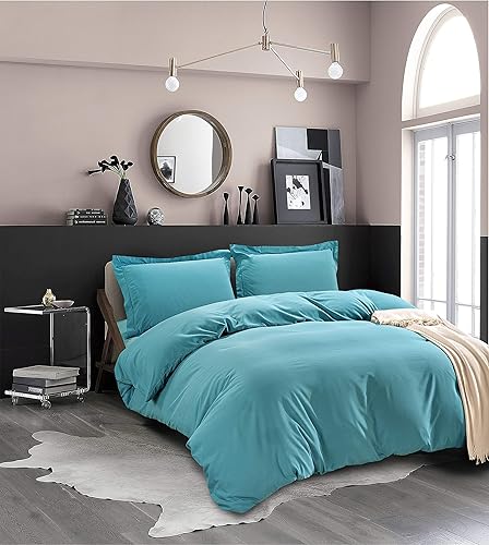 Miniatura 11 de Funda de edredón 100% algodón de 600 hilos, 1 pieza con cierre de cremallera y lazos en las esquinas, funda de edredón