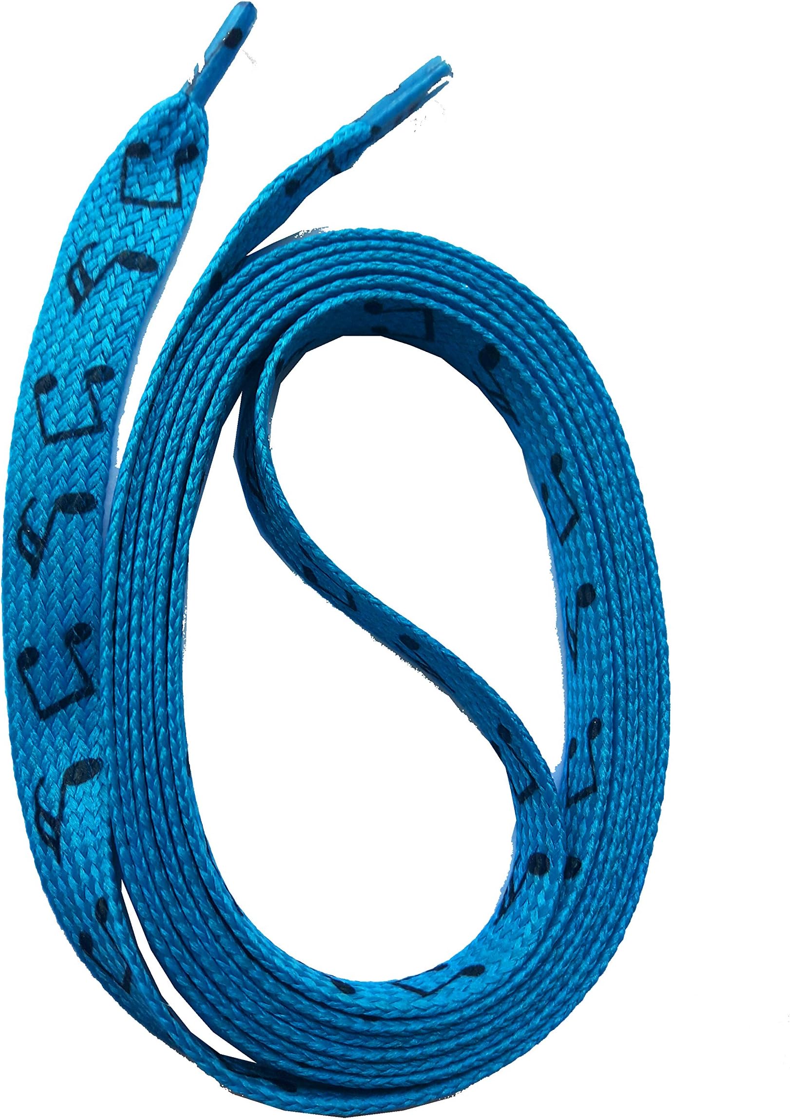 SNORS - Shoelaces - FLAT PRINTED LACES - NOTES BLUE 140 cm 55" ca. 10 mm - Replacement shoelaces