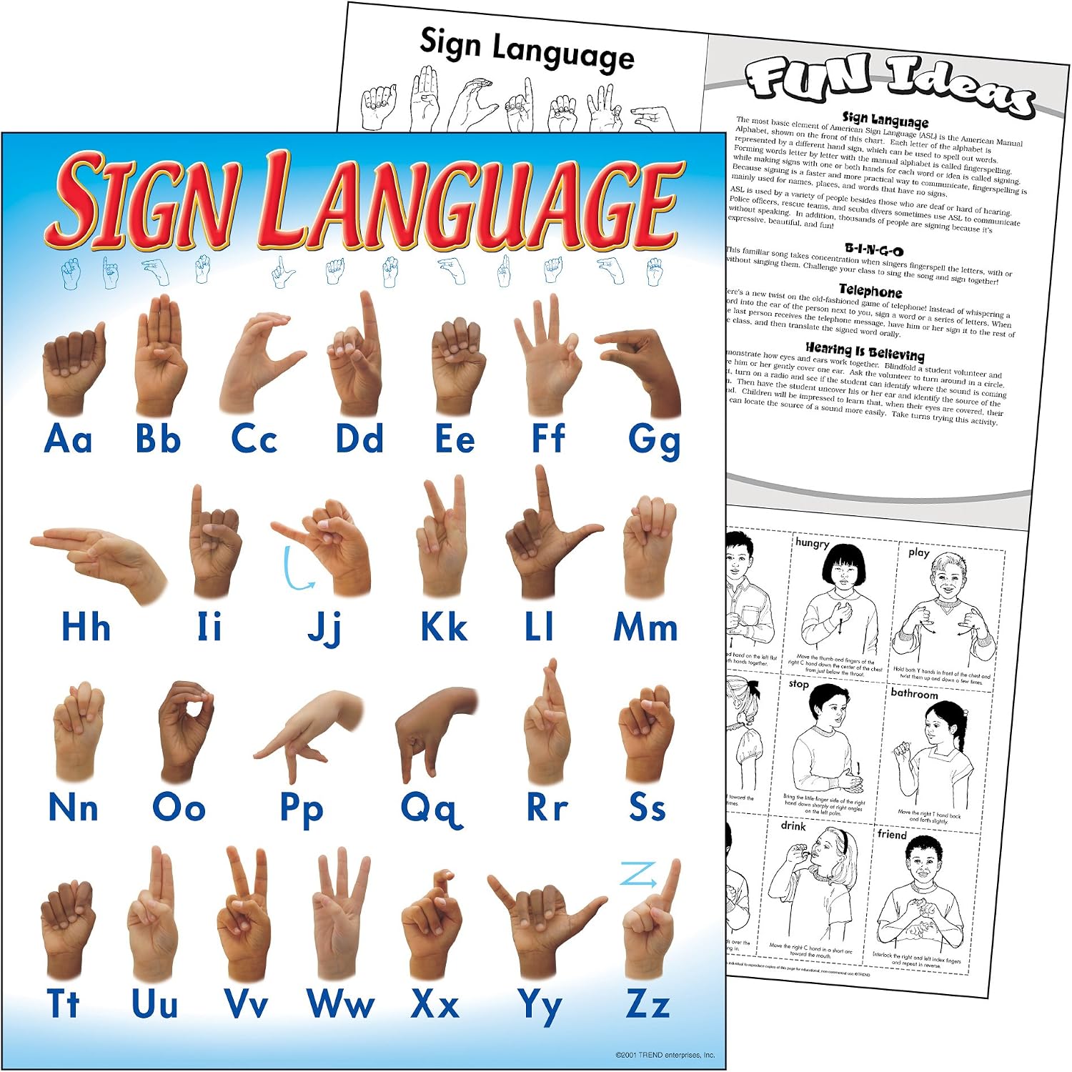 Trend Enterprises Sign Language Learning Chart, 17" x 22", Multi, (T-38039)