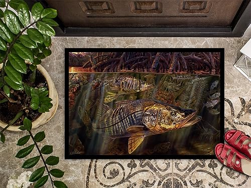 Miniatura 3 de Caroline's Treasures JMA2004MAT Grove Garden Snook Felpudo de puerta delantera de 18 x 27 pulgadas, para interiores y exteriores, para entrada,