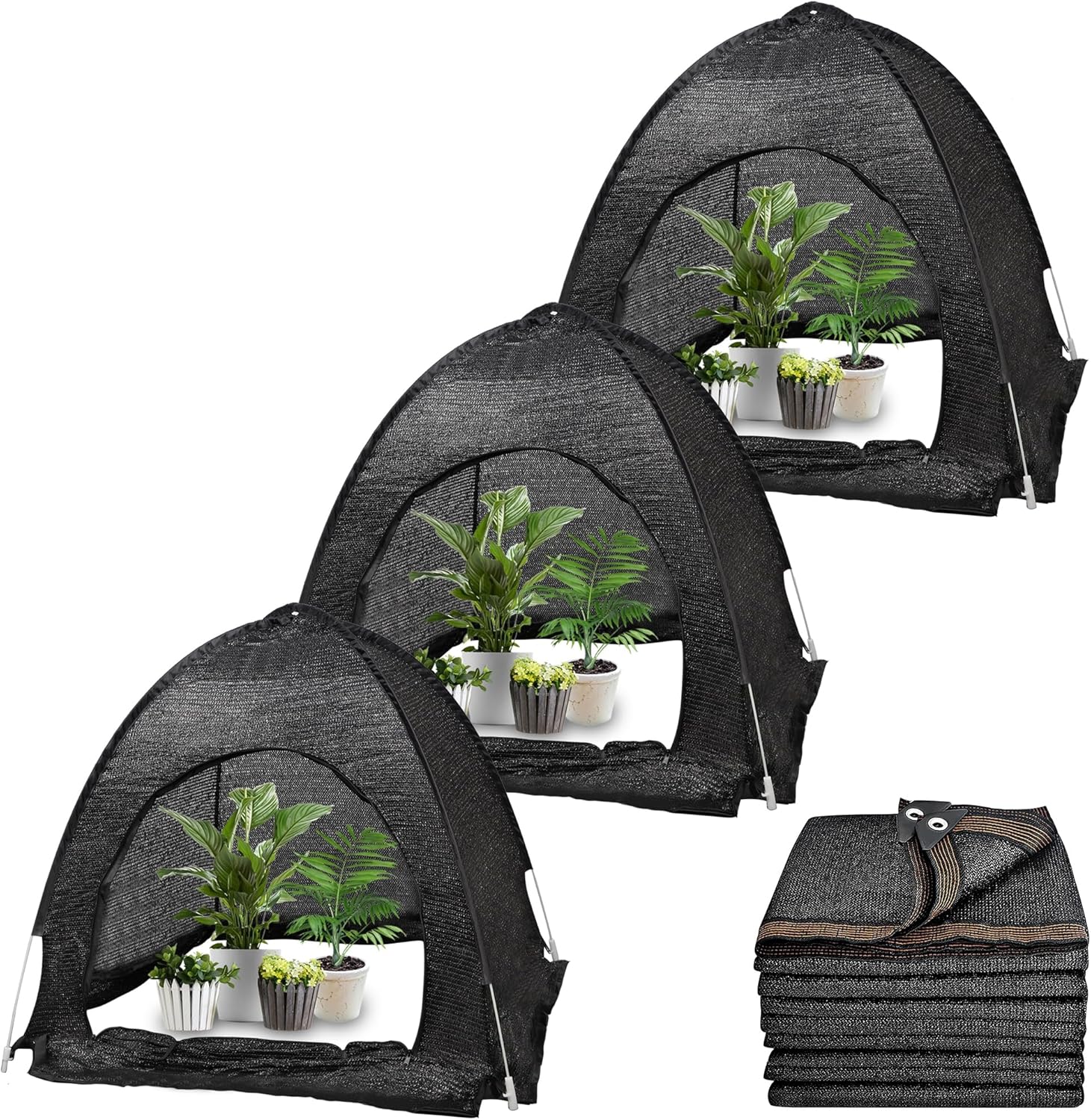 3 Pcs Plant Shade Tent & 20 x 48 FT Shade Cloth 40%
