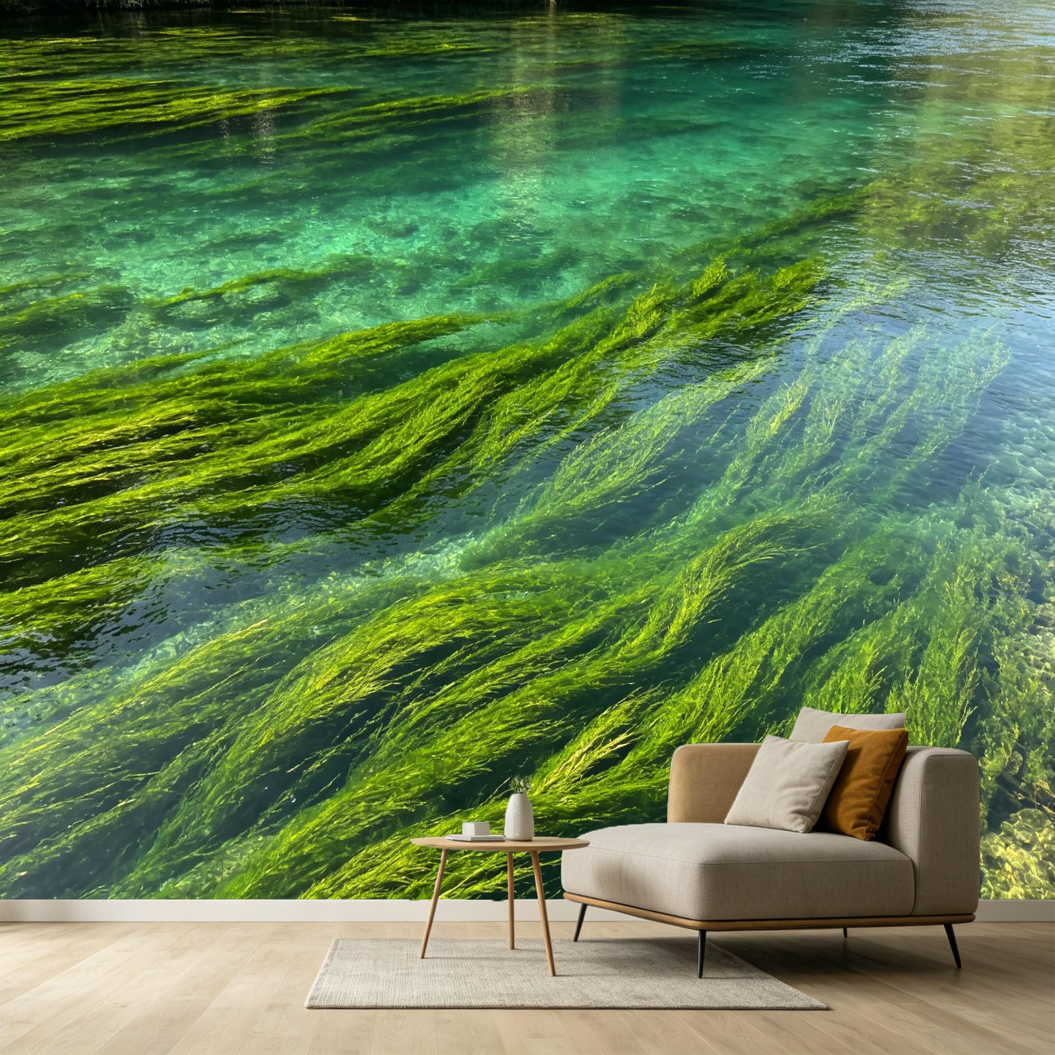 Custom Size Wall Murals Underwater River Stream Botanical Landscape 3D Trompe L'Oeil SelfAdhesive Wall Fabric Removable Large Wallpaper for Photo Living Room