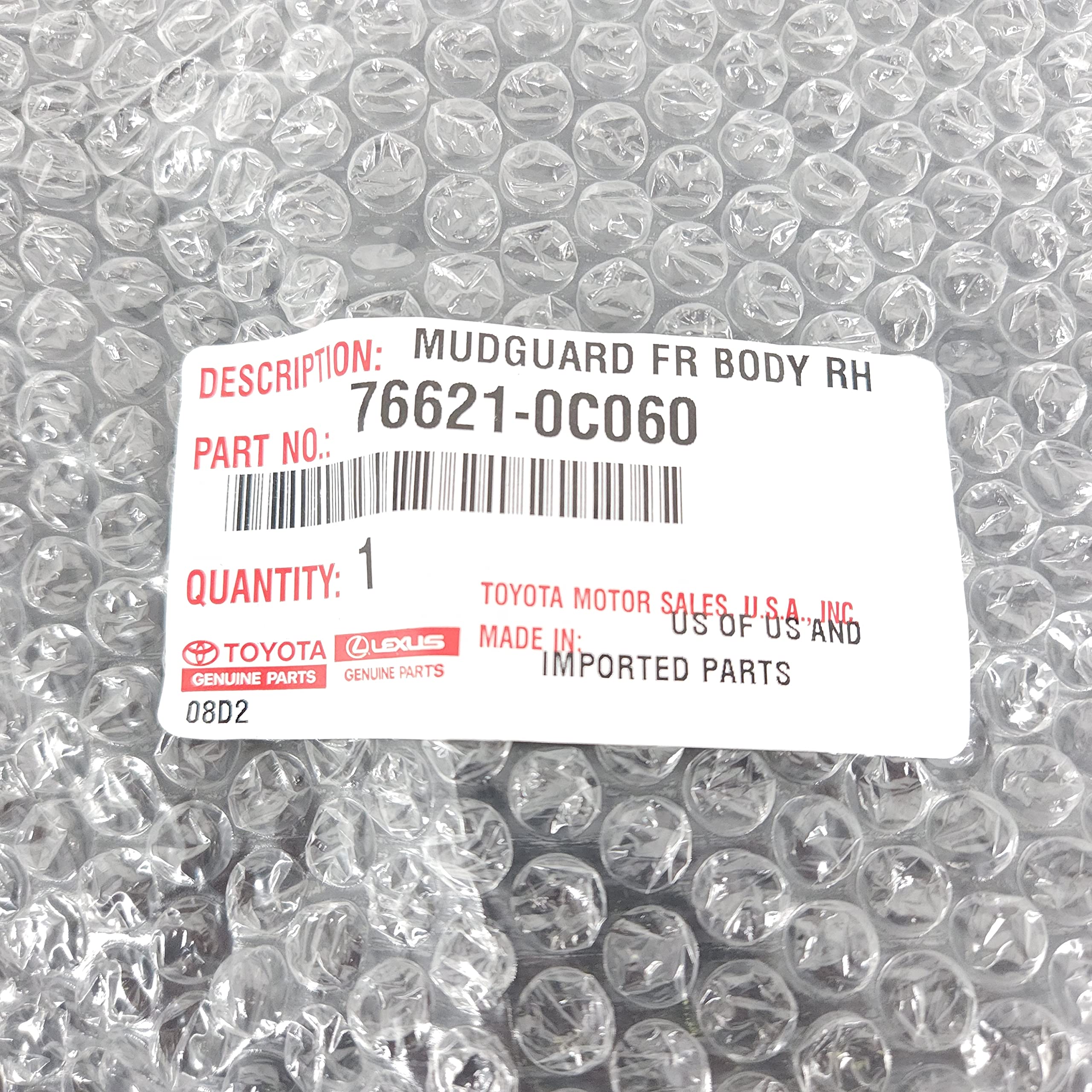Amazon.com: Toyota Genuine Parts - Mudguard, Fr Body, R (76621