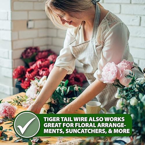 Miniatura 7 de Mandala Crafts Alambre de cuentas de 7 hebras para hacer joyas, alambre de acero inoxidable para cuentas de cola de tigre, alambre trenzado de 65