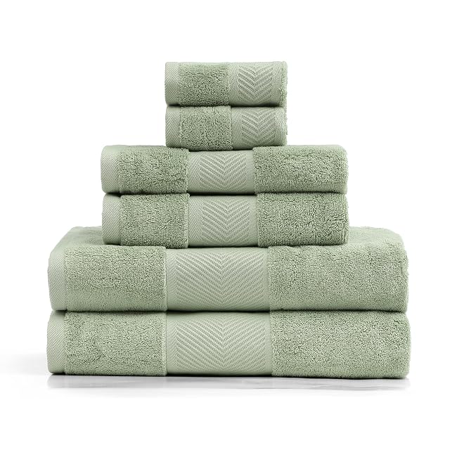 Simple Opulence Premium 100 Cotton Towel Set 6 Piece Soft Absorbent Towels for Bathroom Hotel and Spa 2