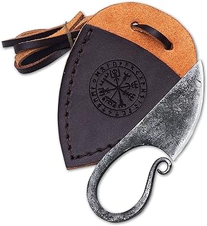 MS9 Viking knife, Hand Forged Knife, Celtic Pocket Knife, Hardened Blade, Vintage, Art Collection, Antiquity, Great.Beautiful Product. (Brown)