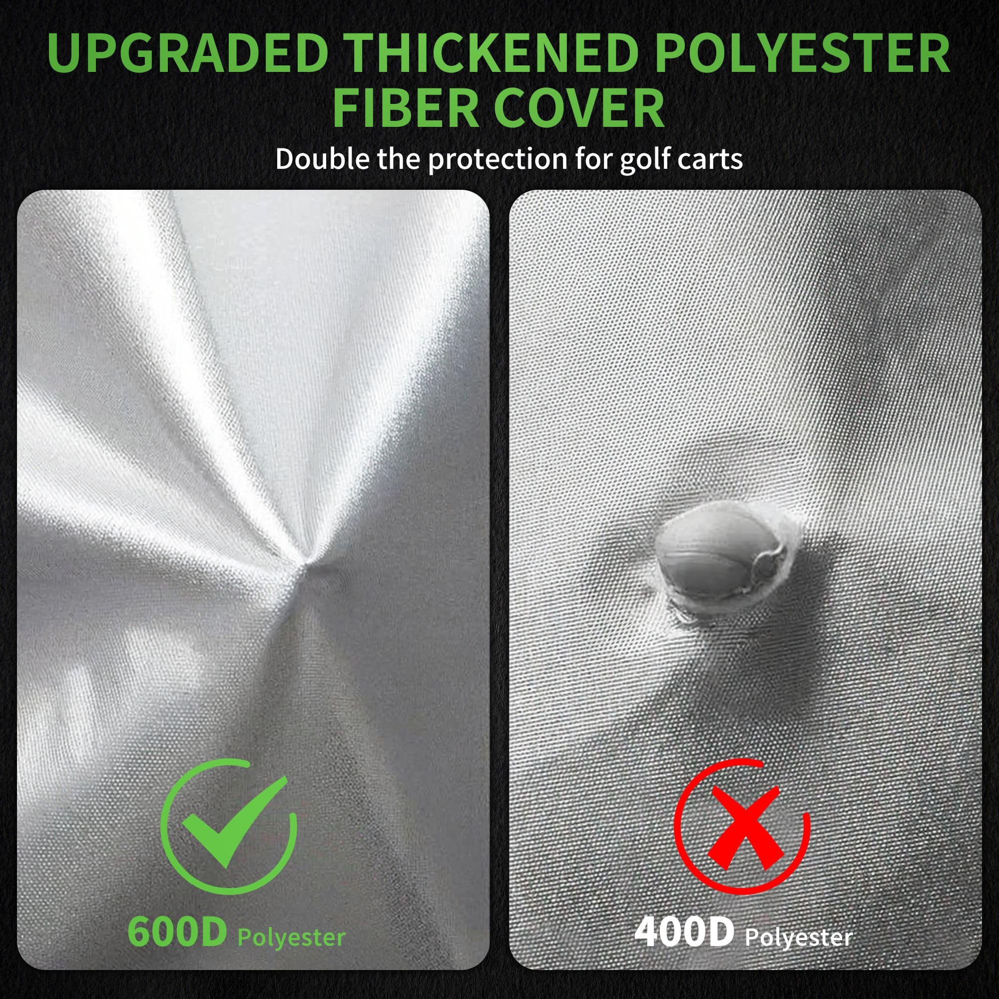 10L0L Upgrade 4 Passeggeri Golf Cart Cover Adatto per EZGO, Club Car, Yamaha, Protezione per tutte le intemperie con impermeabile antivento 80 "Durevole