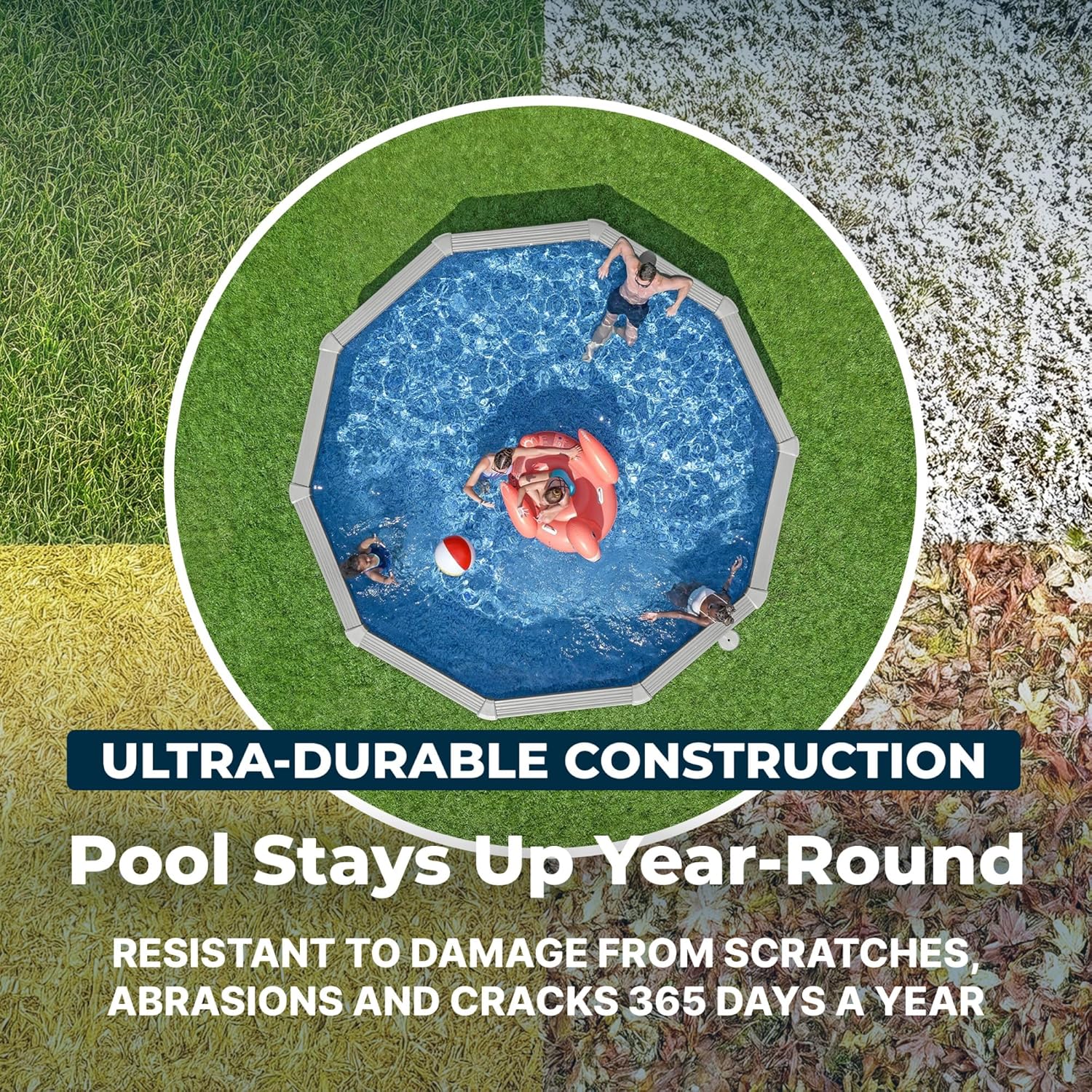 Bestway Hydrium 15' x 48" Round Steel Wall Above Ground Pool Set