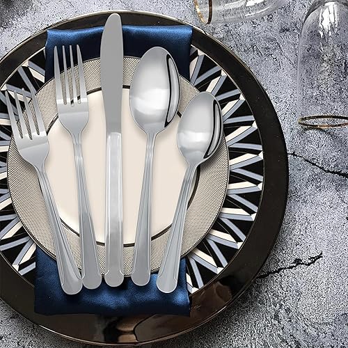 Miniatura 2 de Bon Camisole - Juego de cubiertos de acero inoxidable de 20 piezas, incluye cuchillo, tenedorcuchara, apto para lavavajillas, servicio para 4