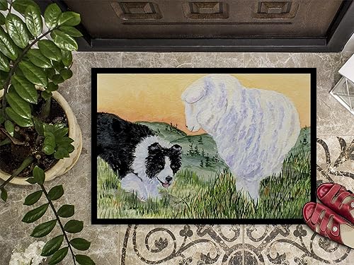 Miniatura 3 de Caroline's Treasures SS8103MAT Border Collie - Tapete para interiores o exteriores, 18 x 27 pulgadas, 27 pulgadas de largo x 18 pulgadas de ancho,