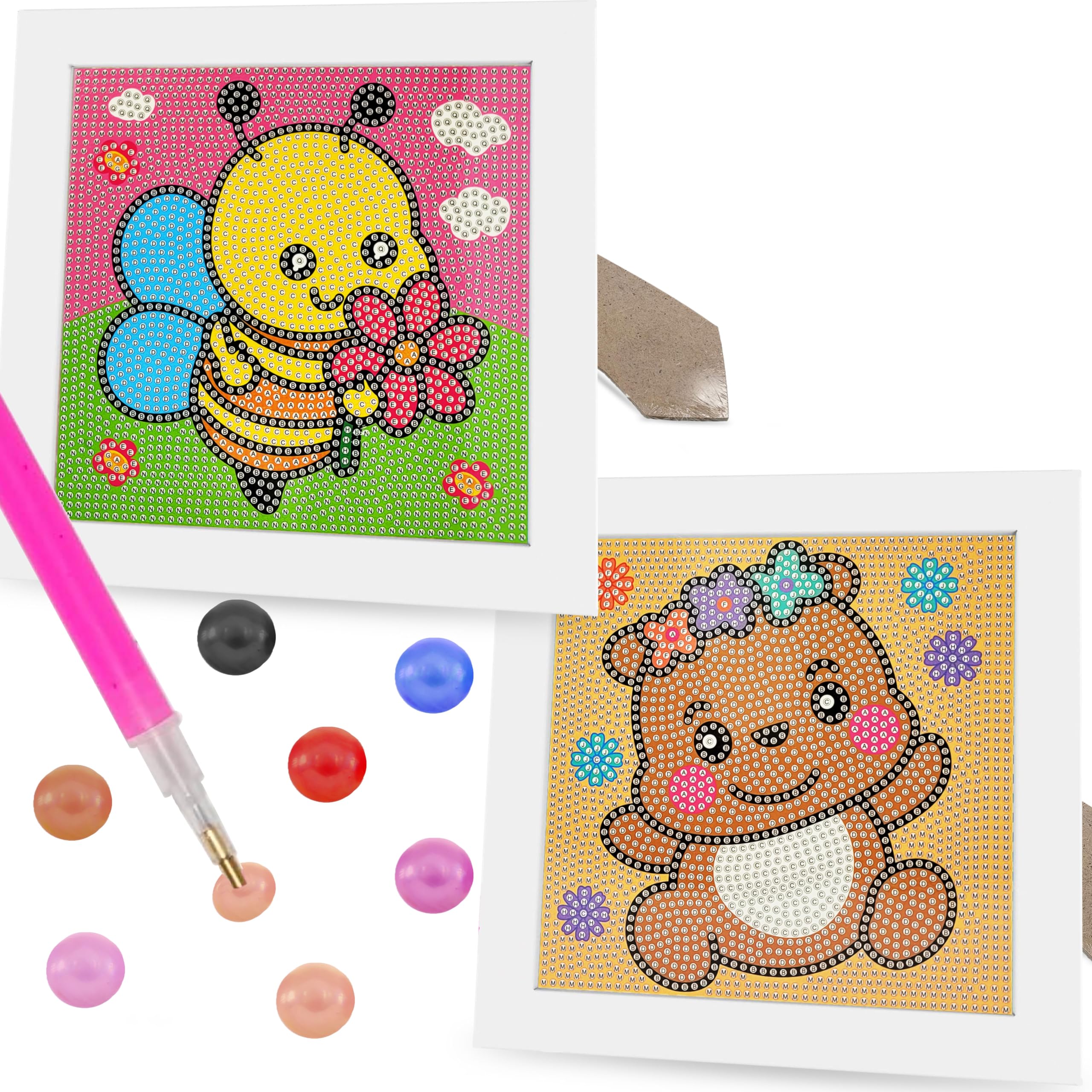INDIKONB Diamond Painting Kit for Kids - Set of 2 Random Designs | Fun and Mess-Free DIY Diamond Art | Creative Craft Activity for Children-picture-6