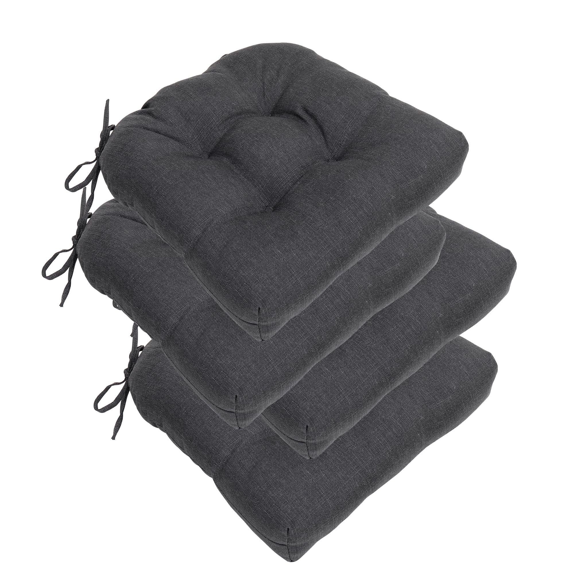 RACE LEAF 4 Pack Patio Chair Cushions 17x17 Inch Thickened Waterproof Cushions with Stain Resistant Cover and Non-Slip
