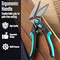 Vista 7 de Beaditive Tijeras de artesanía en ángulo multiusos de 10 pulgadas, acero inoxidable japonés, hoja dentada, tijeras industriales para telas gruesas