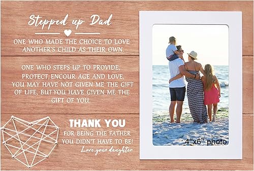 Regalo para el día del padre para padrastro, marco de fotos para papá, regalo de cumpleaños, boda, regalo de Navidad para padrastro, agradecimiento