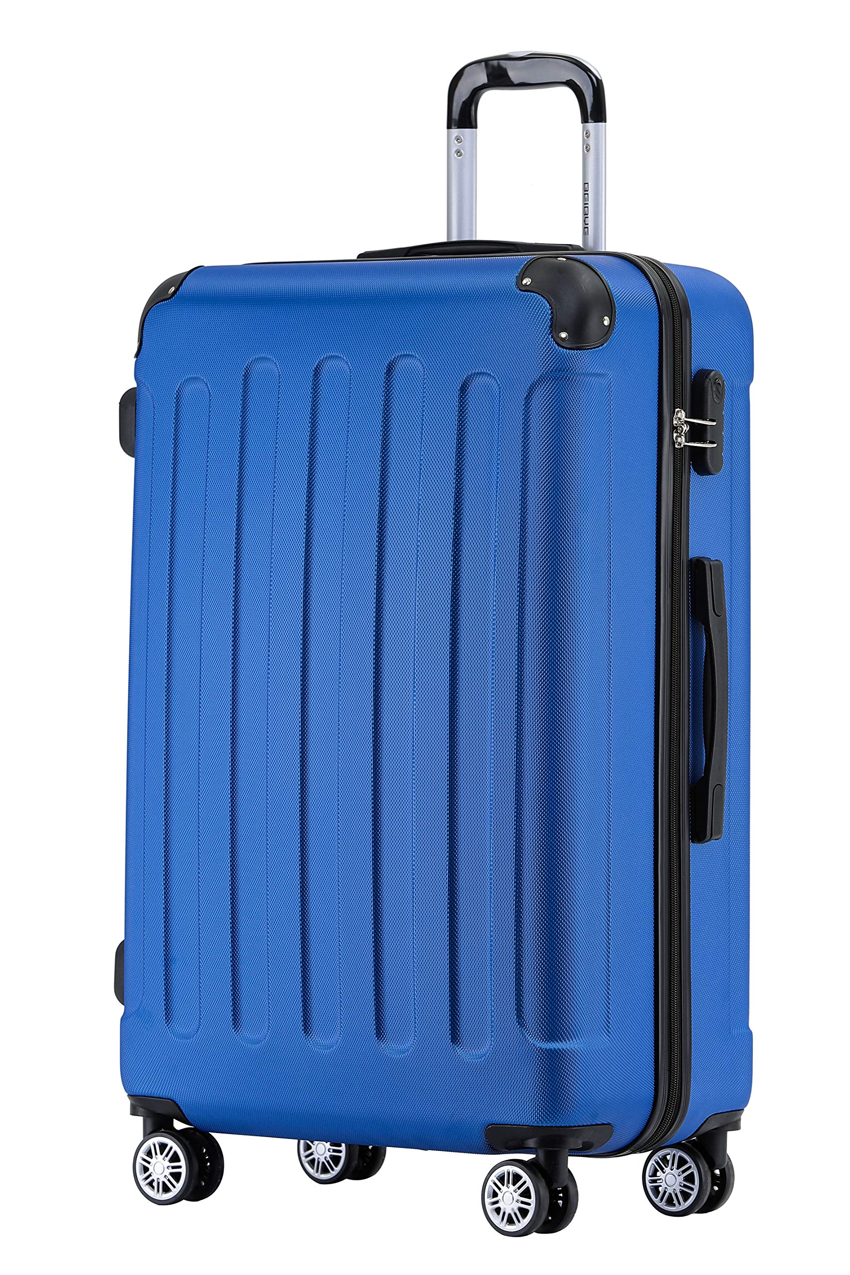 BEIBYE Hartschalen-Koffer Trolley Rollkoffer Reisekoffer Sicherheit Zahlenschloß Zwillingsrolle ABS Material Handgepäck 4 Rollen (M-L-XL-Set)