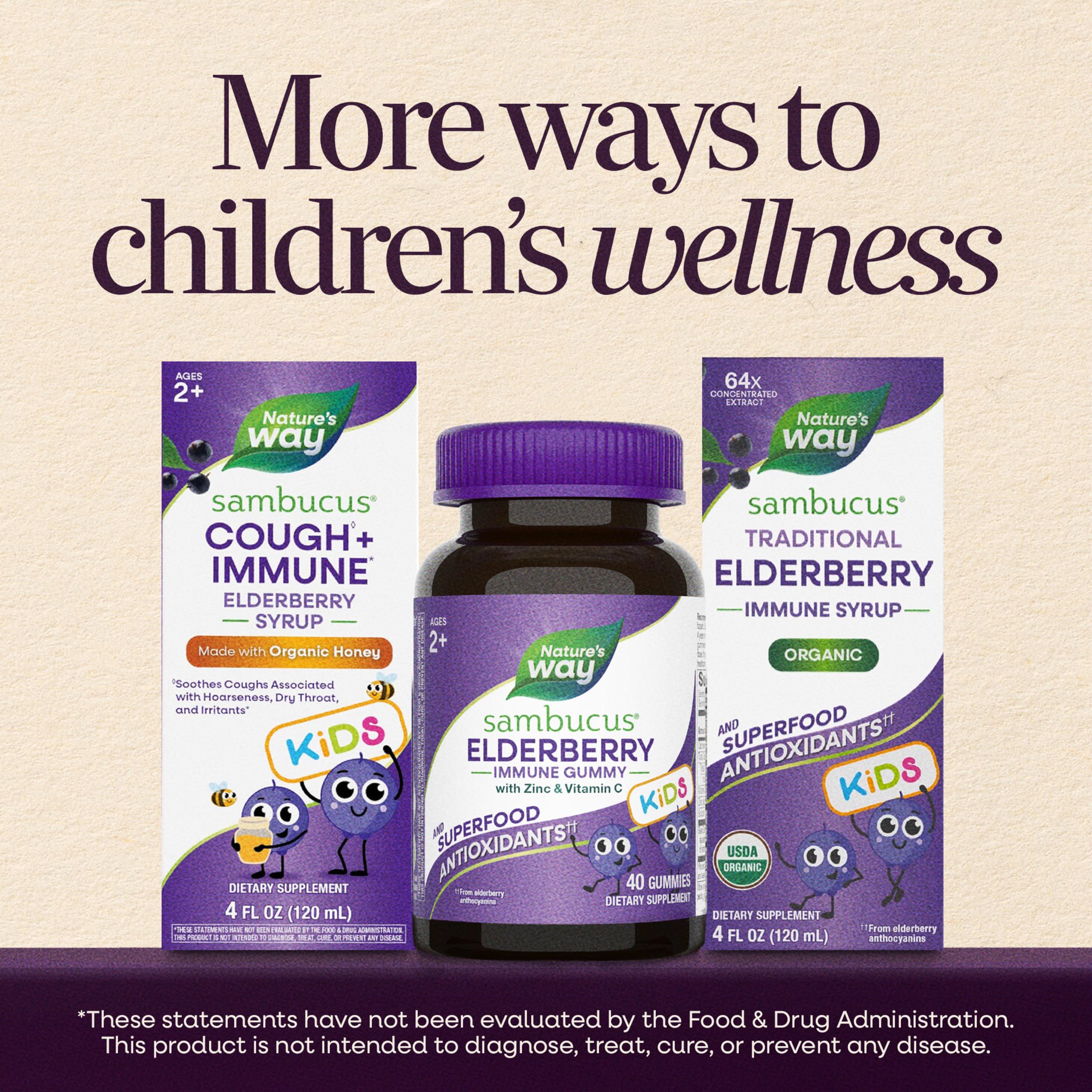 Nature's Way Sambucus Kids Elderberry Immune Gummies, Ages 2+, 60 ct — Amazon image 8
