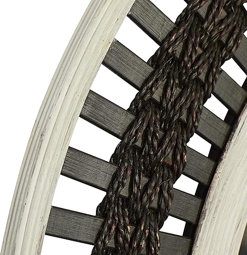 Miniatura 5 de Deco 79 Espejo de pared de madera tejido intrincadamente hecho a mano, 36 x 1 x 36 pulgadas, marrón