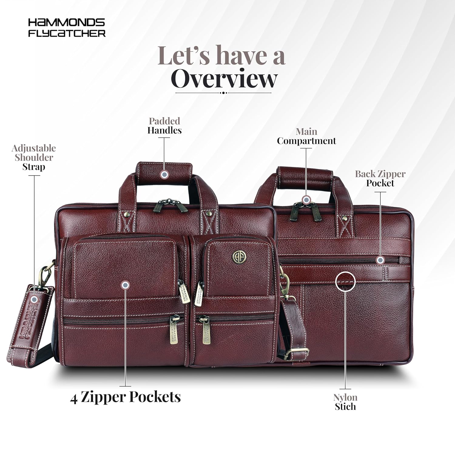 HAMMONDS FLYCATCHER Genuine Leather Office Bag for Men, Premium 15.6 Inch Laptop Bag for Men, Multi Compartments & Adjustable Strap, Ideal for Office, Travel, Daily Use - 1 Year Warranty 22 91n4 4kcXtL. SL1500