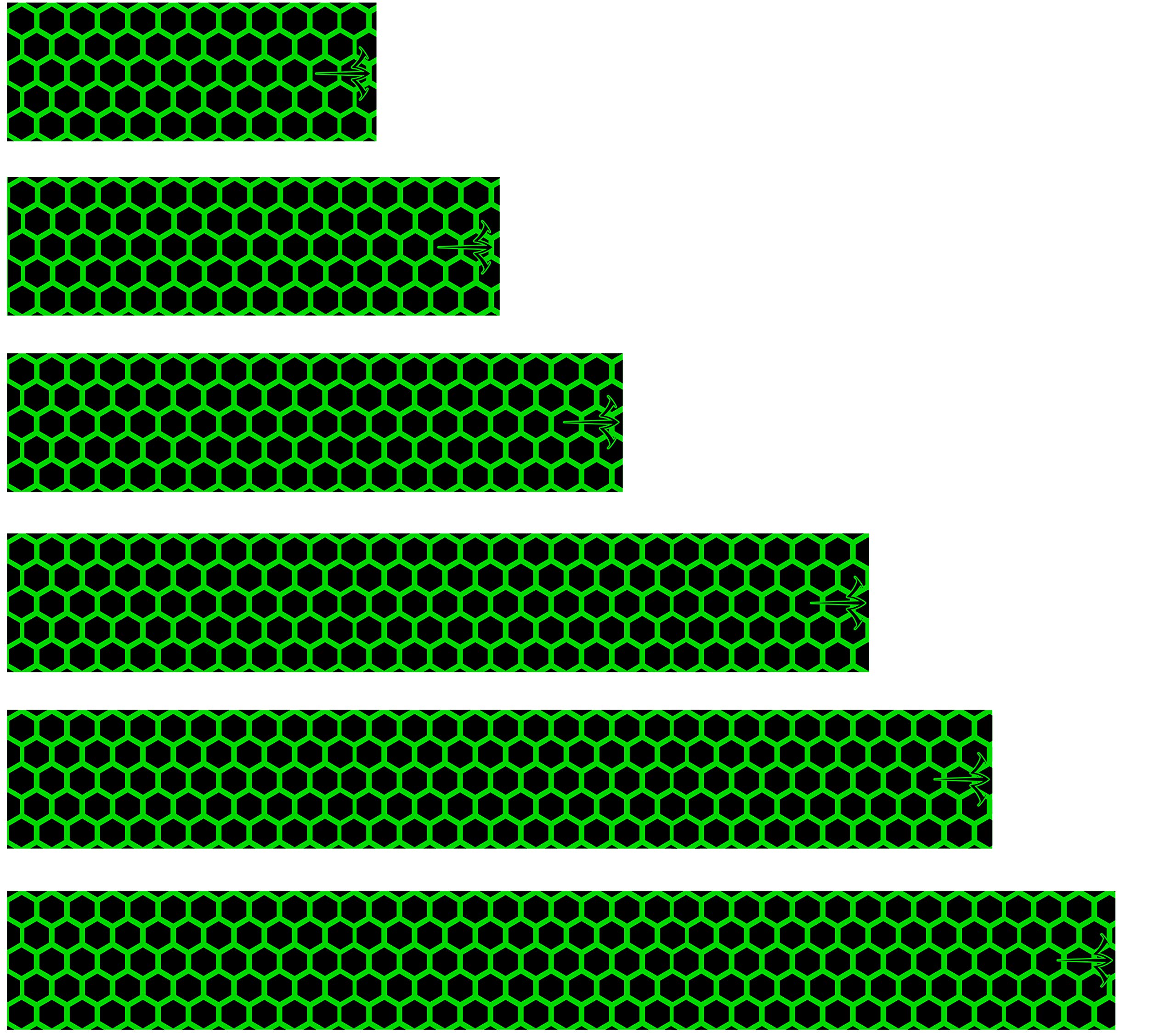 White Water Archery Fluorescent Neon Filled Green Honeycomb Arrow Wraps Choose Length Width (5.75)