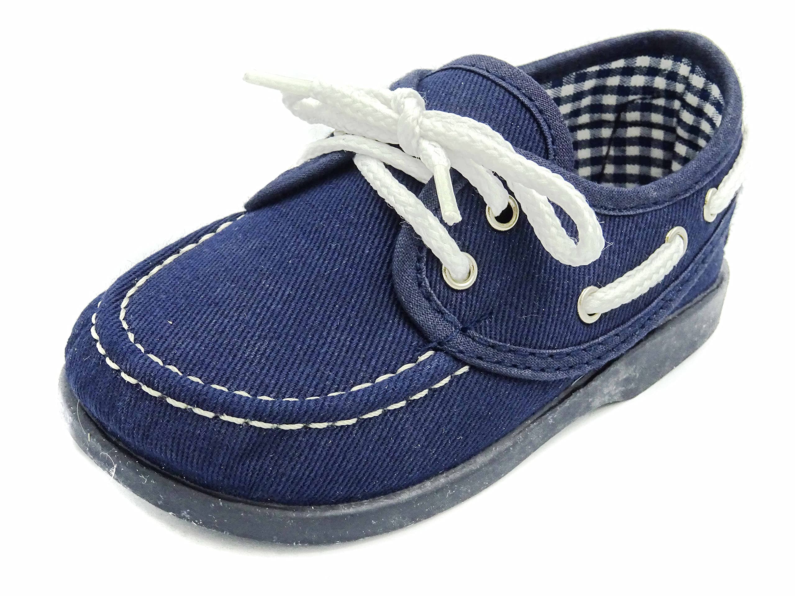 náutico para niño de Lona con Cordones Blancos Bebé niño
