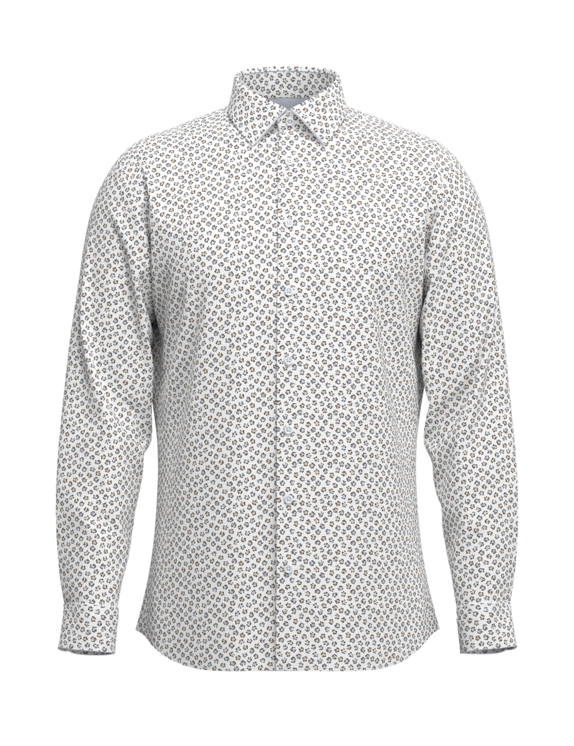 Slhslim-Performance Shirt Ls AOP Noos
