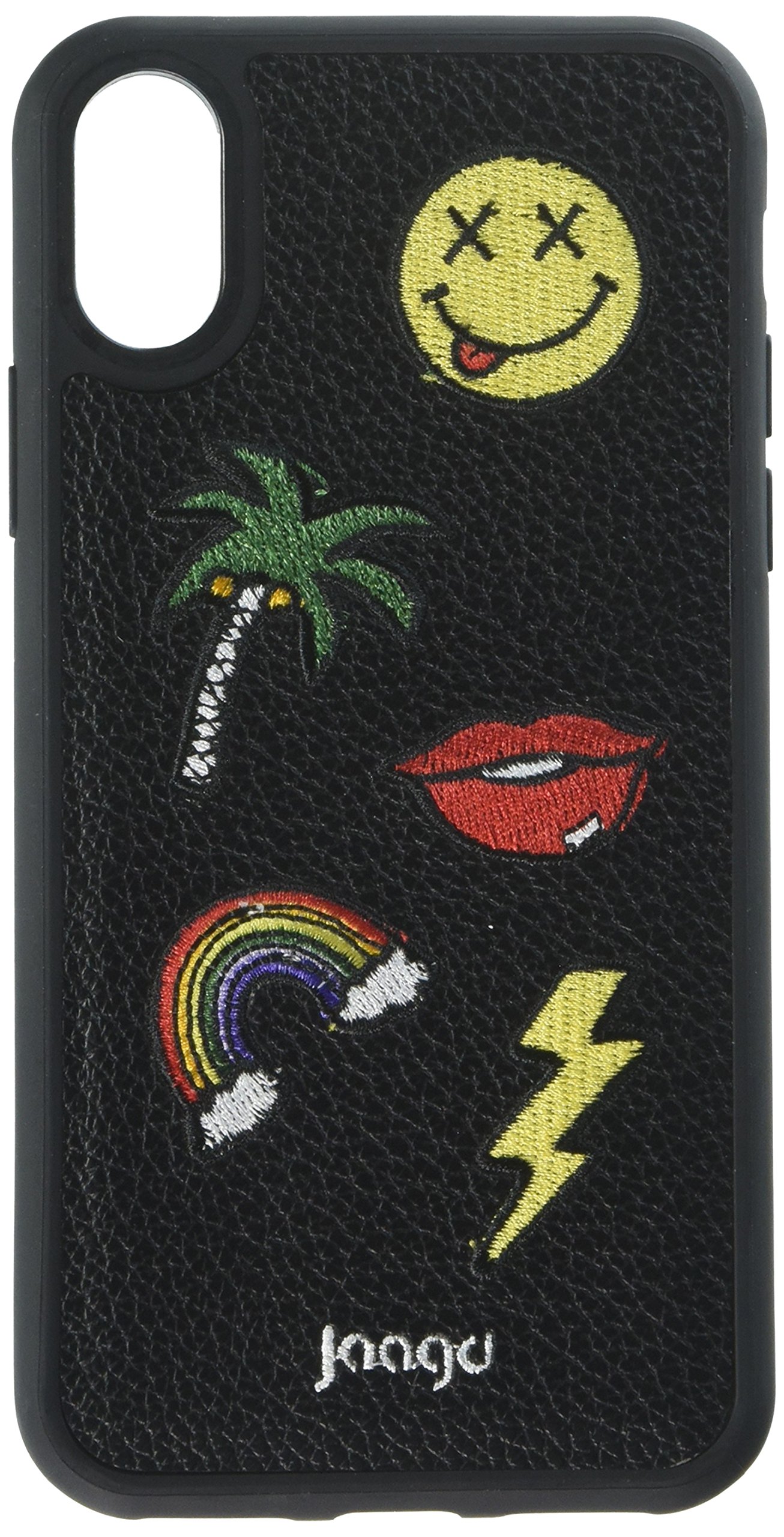 Jaagd Protective Shock-absorbing Designer Embroidered iPhone X Case, iPhone 10 Case, Retail Packaging (Toxic Love)