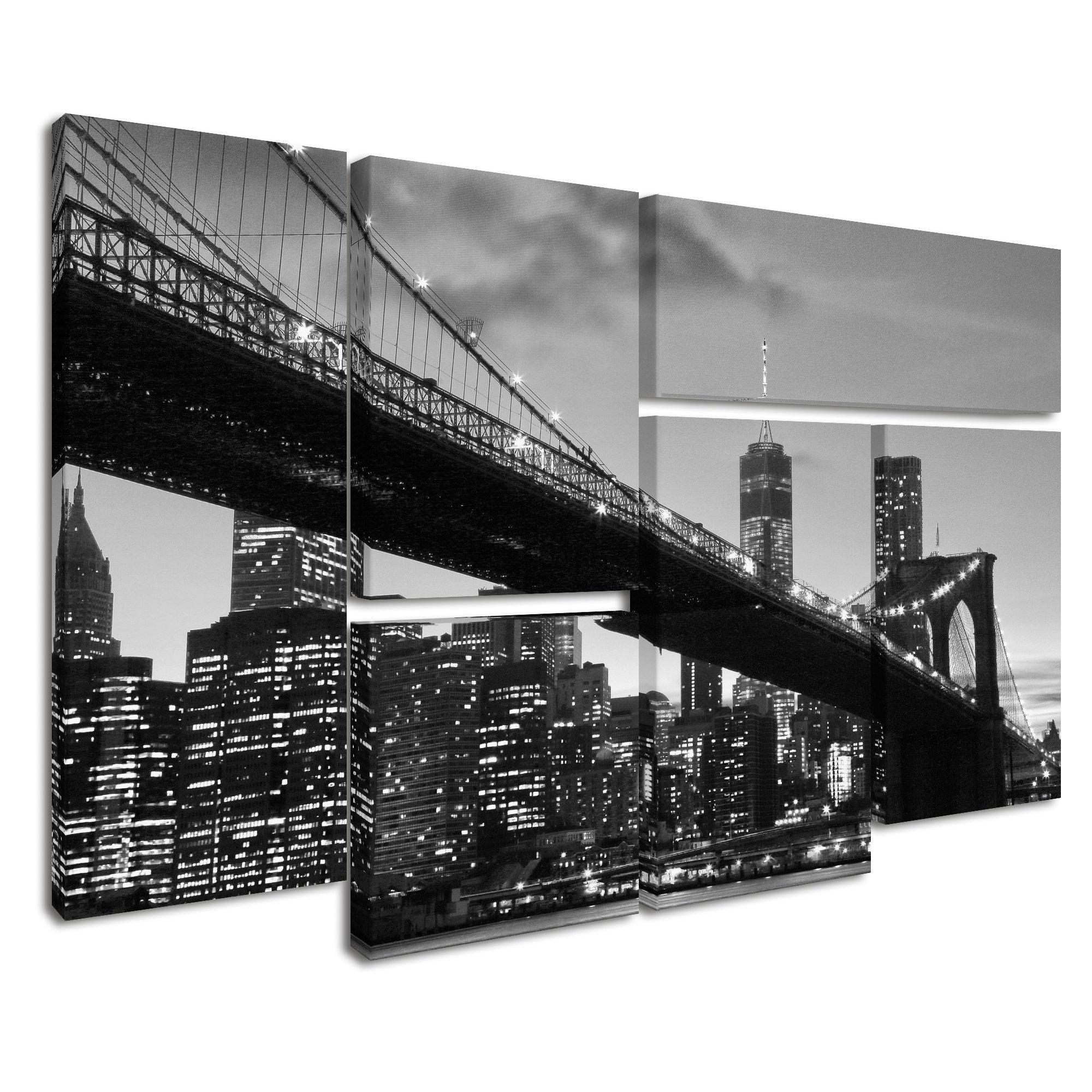 Amazon.co.jp: ブルックリン橋5 by CATeyes 6 Pieceマルチパネルアート