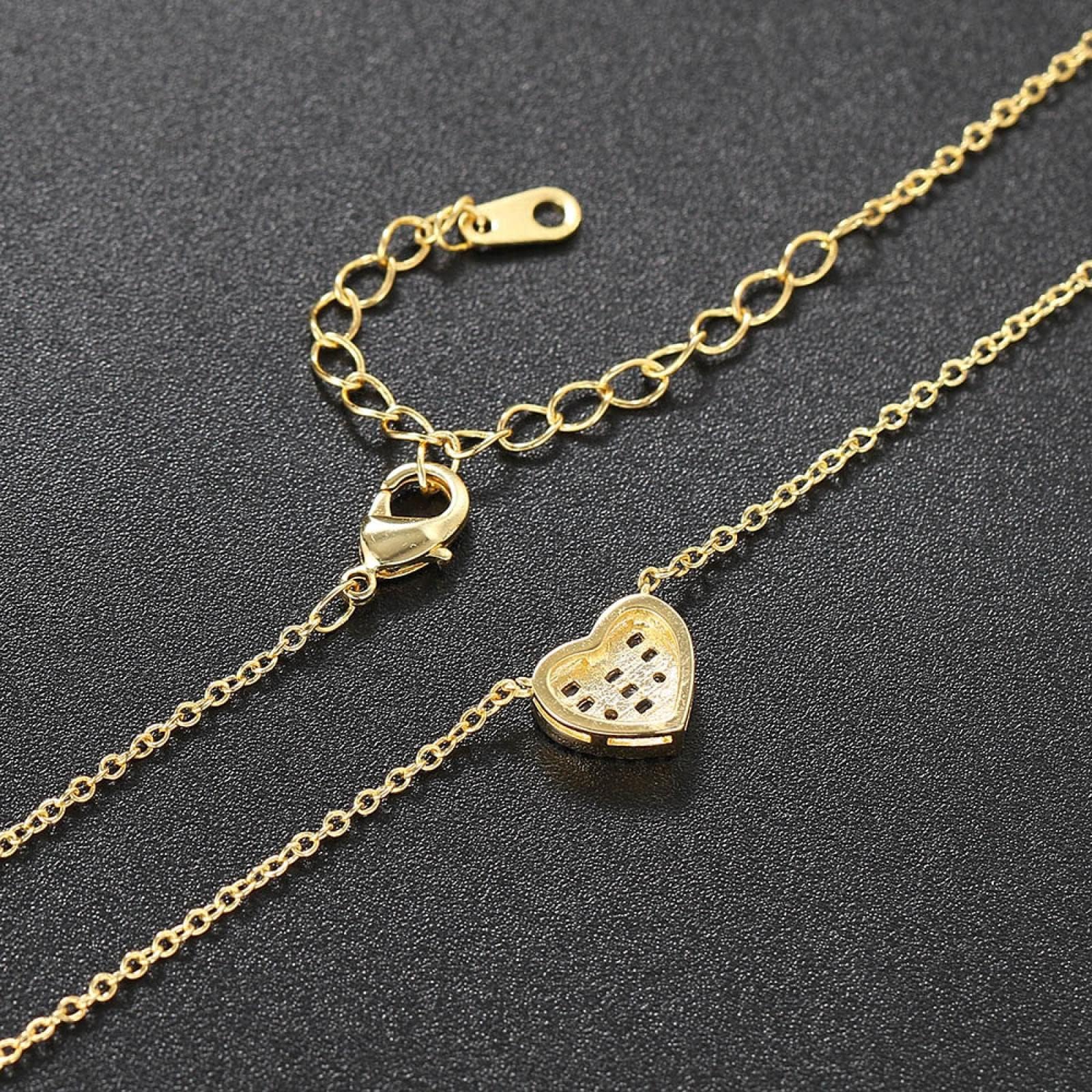 Collares con Colgante estético para Mujer, Gargantilla Femenina en Tono Dorado con corazón de Cristal Coreano, Accesorios de joyería para el Cuello