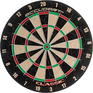 Accudart Classic Sisal Bristle Dartboard - Official 18" Size, Self-Healing, Staple-Free Bullseye for Steel Tip Darts
