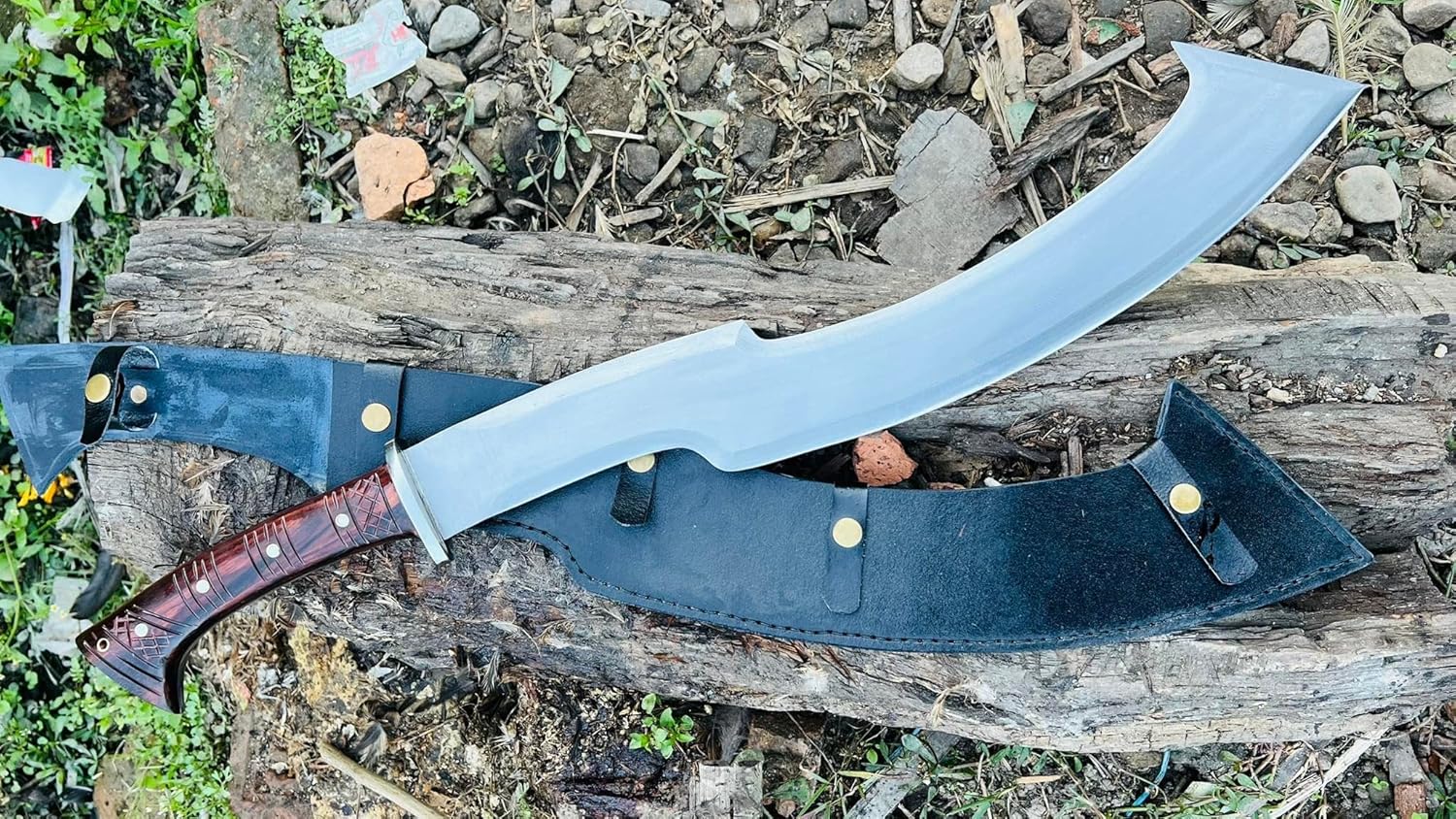 Hand-Forged Full Tang Khopesh Knife - Beautiful Multipurpose Tool - Extremely Sharp Double Edged Blade Made from Highly Graded 5160 Carbon Steel - 20 Inch Blade