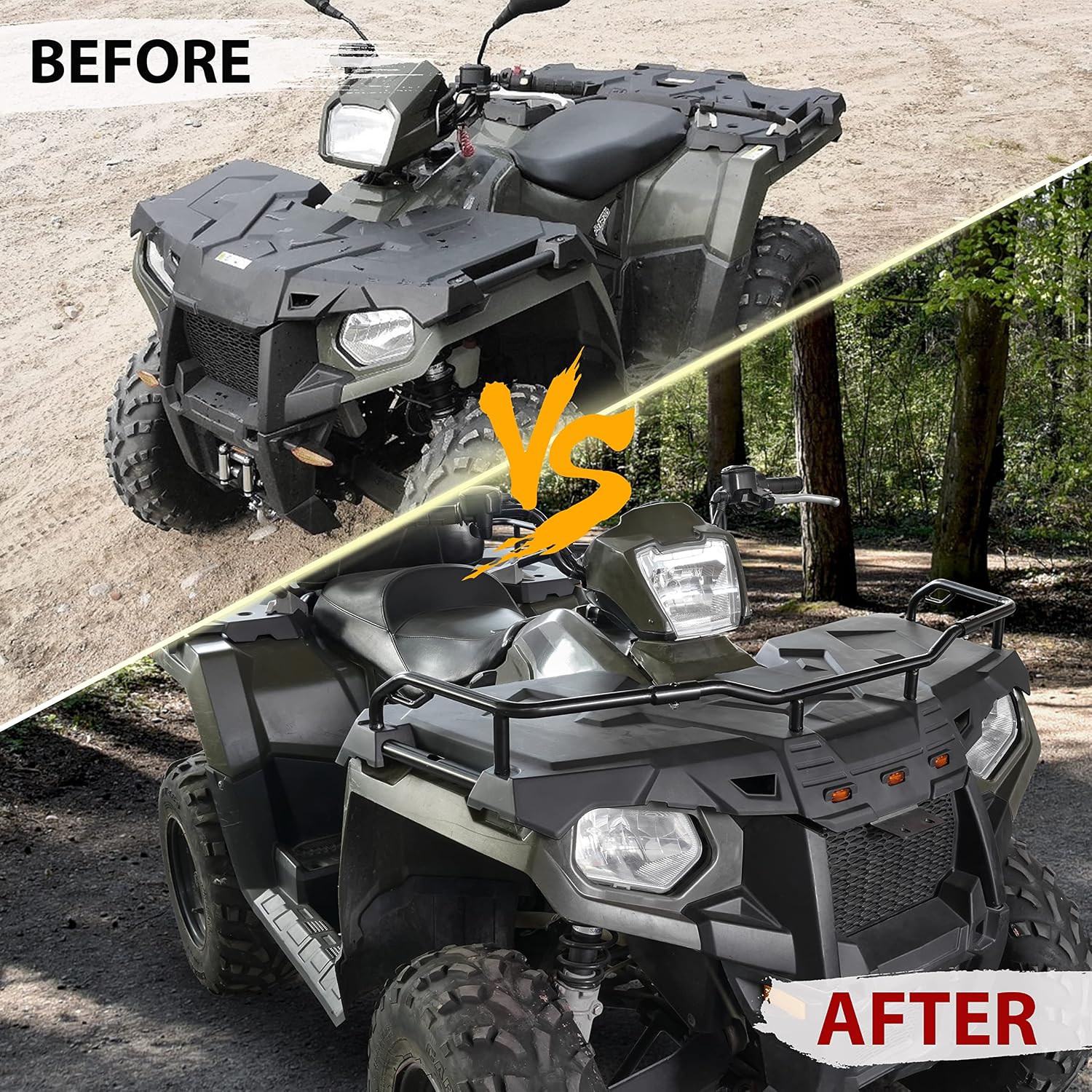SAUTVS Front Rack Extender for Polaris Sportsman 450 570 Touring 2014-2023, Front Tough Steel Storage Rack Extender for Polaris Sportsman 450 570 Touring 2014-2023 Accessories, Replace OEM# 2879716