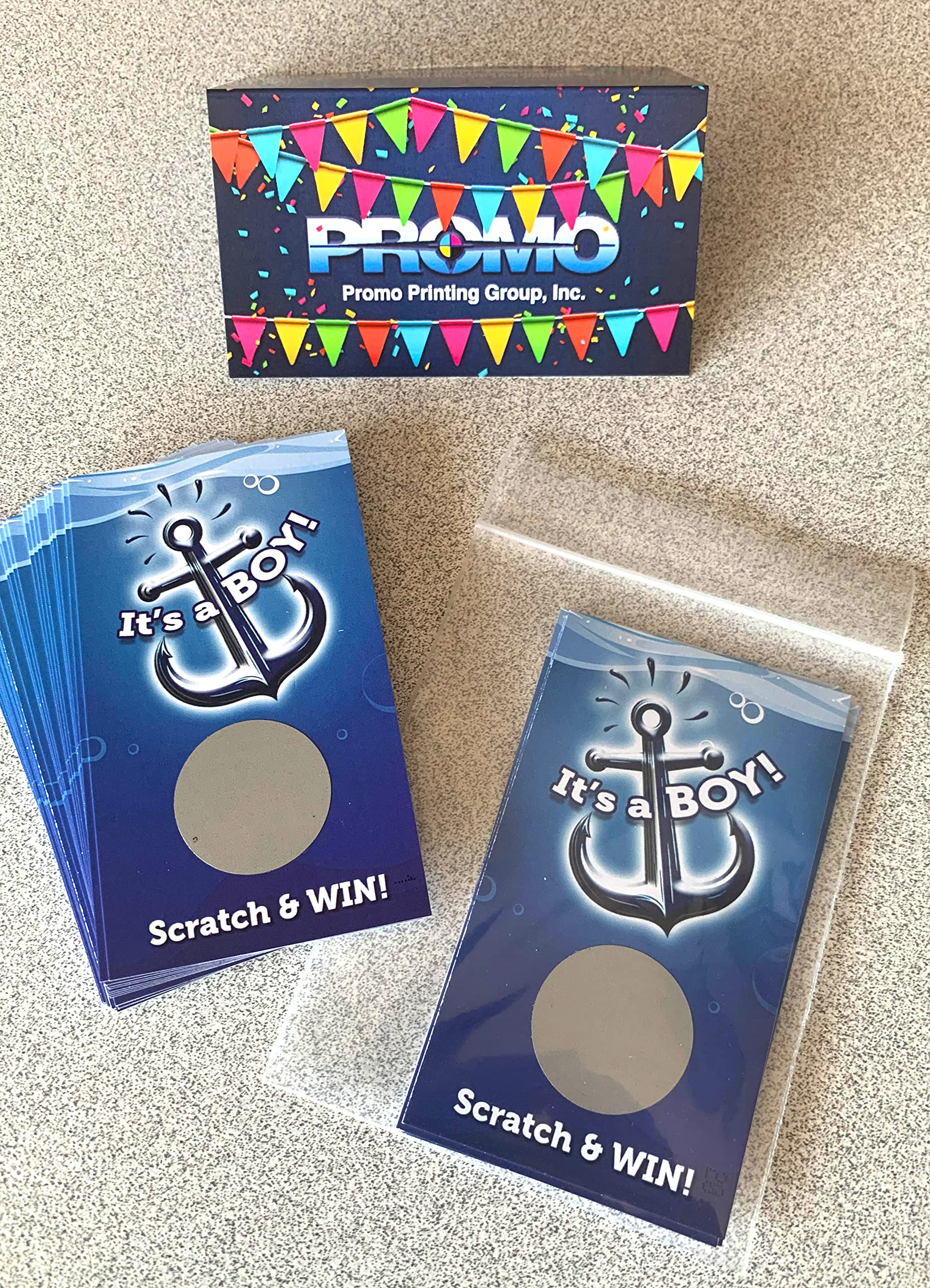Anchor Boys Baby Shower zdrapki - (30 sztuk) - Baby Shower Scratch & Win dla chłopców - loteria na baby shower - nagrody za drzwi - zdrapki