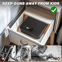 Vista 7 de PACOLO Portable Gun Safe for Pistols, Small Handgun Lock Box with Combination Lock or Key Lock, Portable Travel Pistol Safe for Travel, Home, Car