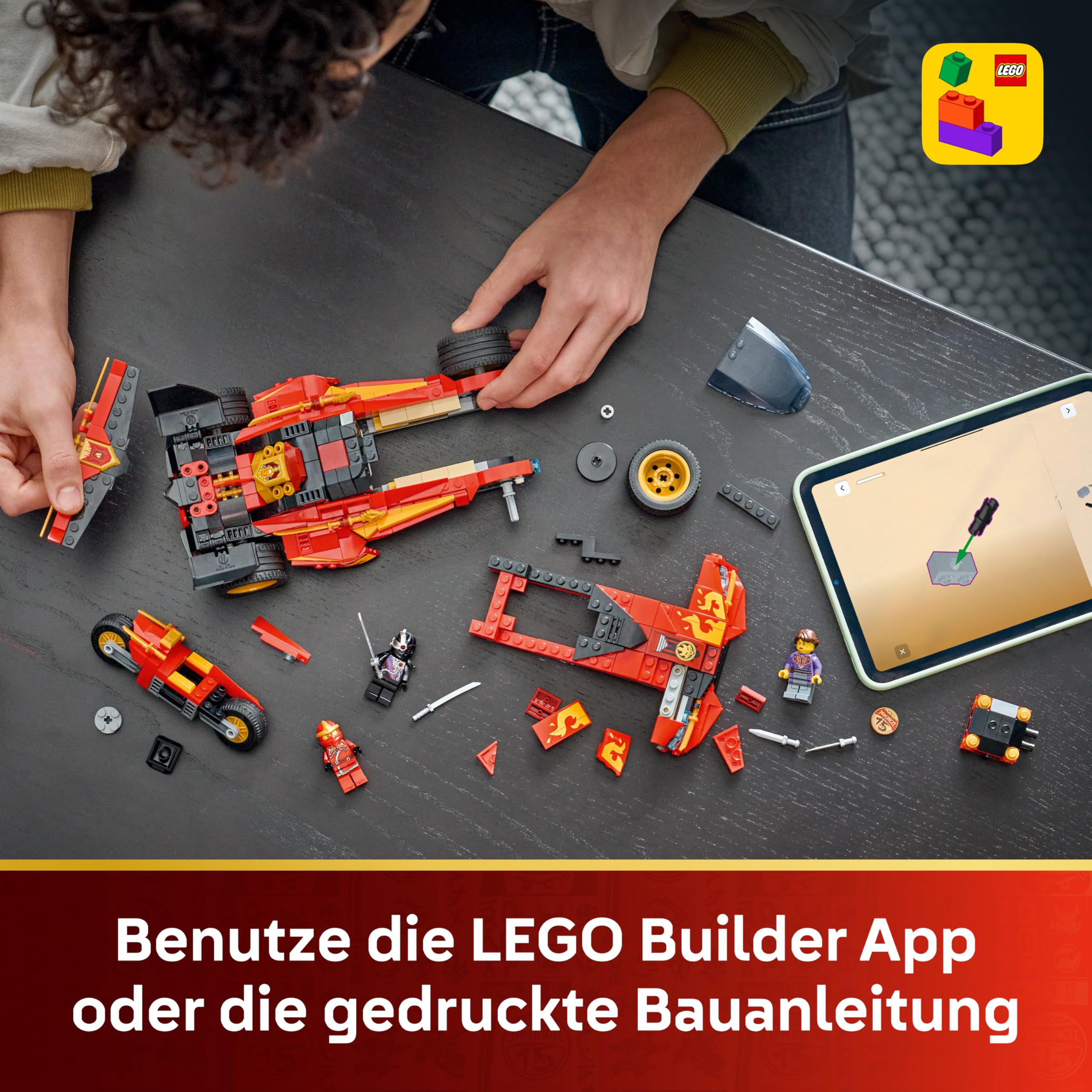 LEGO NINJAGO 15-jähriges Jubiläum: X-1 Ninja Supercar - Rennwagen Modellbau mit Motorrad und 3 Minifiguren inkl. Kai - Geschenkidee für Jungen ab 14 Jahren und Erwachsene Fans - 71867