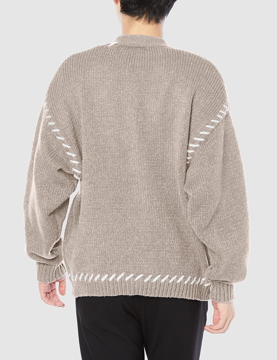 RAMEMO] メンズ カーディガン モヘア フリース 羽織り フード付き