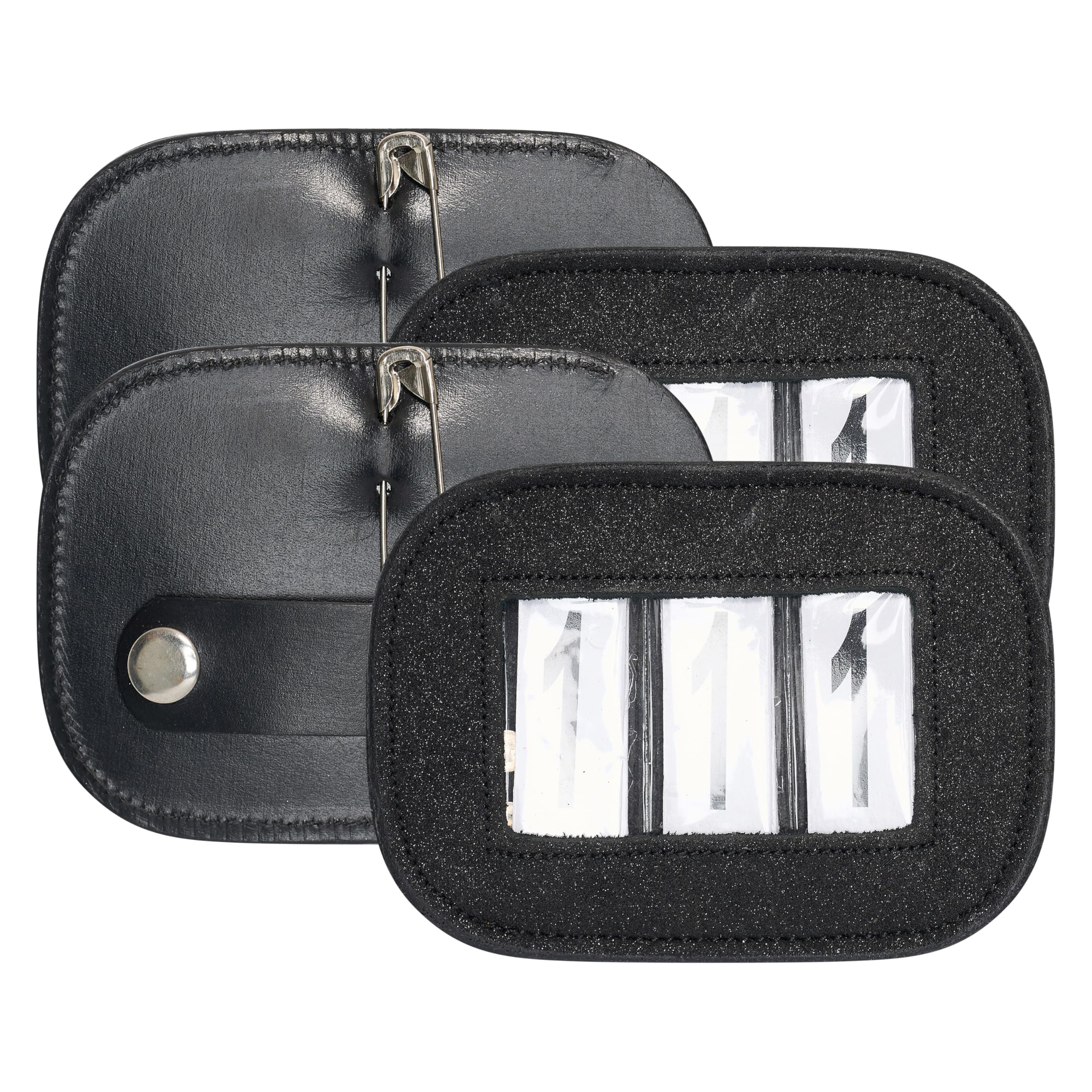 Imperial Riding Turniernummern IRH Glitter Square, Eckige Startnummernhalter mit Glitzer, dreistellig, Set aus 2 Stück, Schwarz, 1SIZE