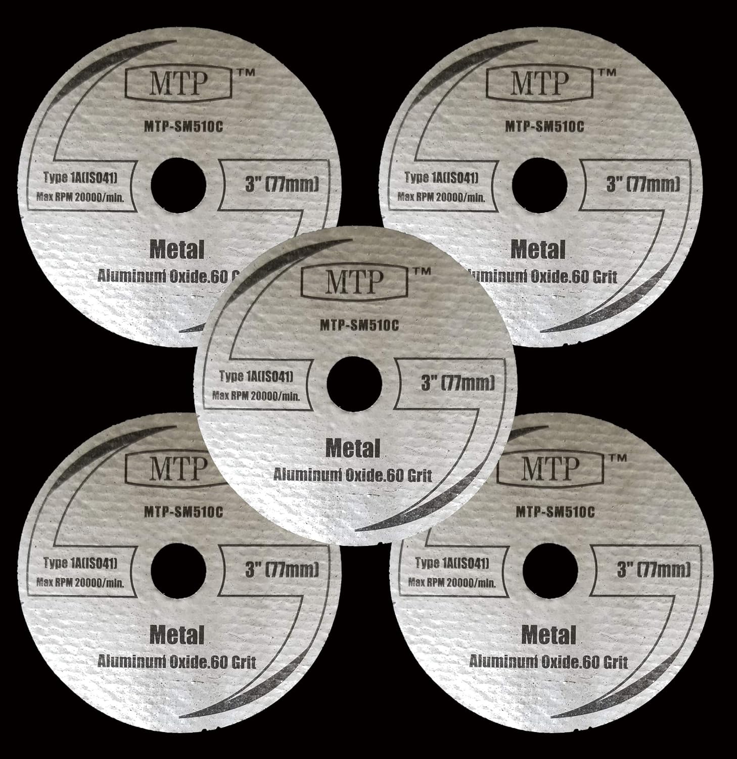 MTP Brand Pack of 5 3" in Diameter Metal Cutting Wheel for Dremel SM510C 60 Grit
