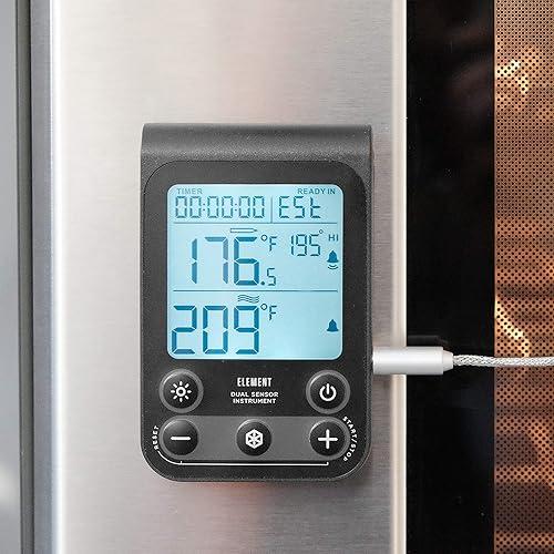 Miniatura 3 de Lavatools OVT02 Element Termómetro digital para horno, parrilla y ahumador, incluye sonda de temperatura inoxidable de doble sensor