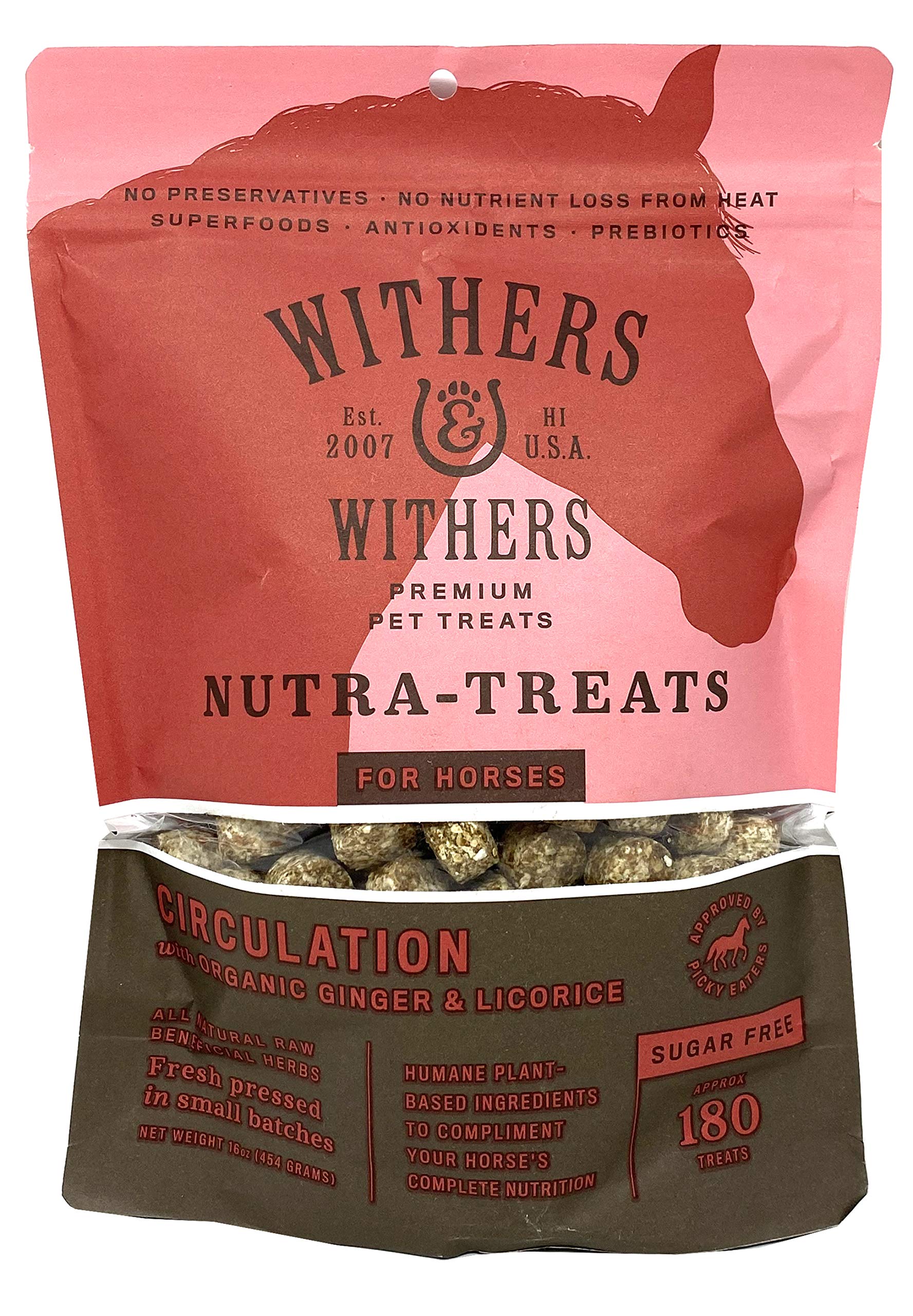 Withers Withers Sugar-Free Horse Treats – Ginger, Licorice with Oat Bran  Horse Cookies, Goat Treats, Healthy Equine Snacks 16 Oz, 100% Compostable