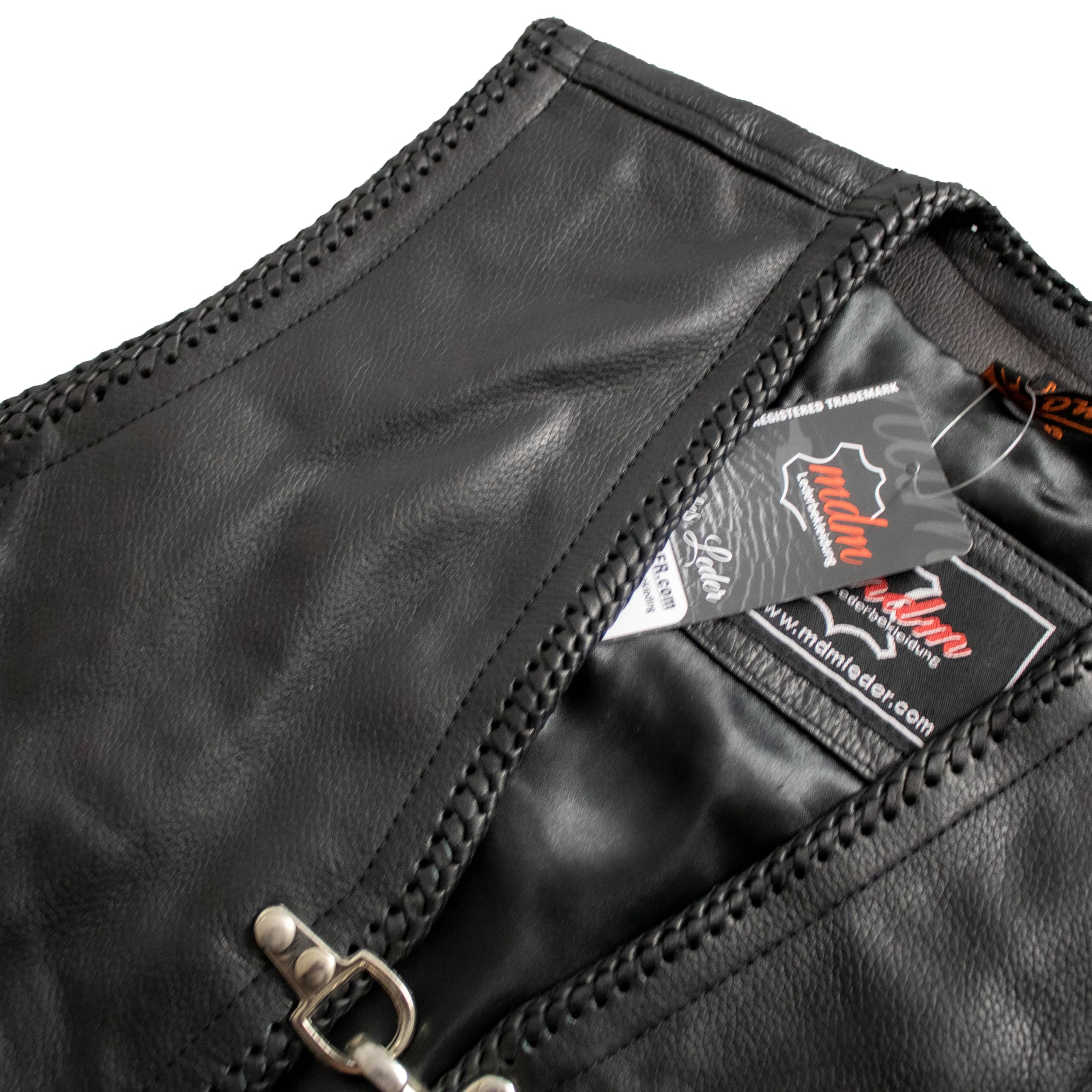 MDM Herren Lederweste, Bikerweste, Lederkutte, Rindleder, Clubweste,