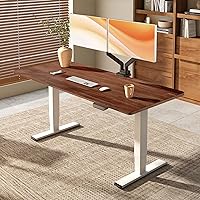Vista 1 de FLEXISPOT E6 MAX - Escritorio de pie de madera maciza de acacia de 48 x 24 pulgadas, doble motor, capacidad de peso de 330 libras, escritorio
