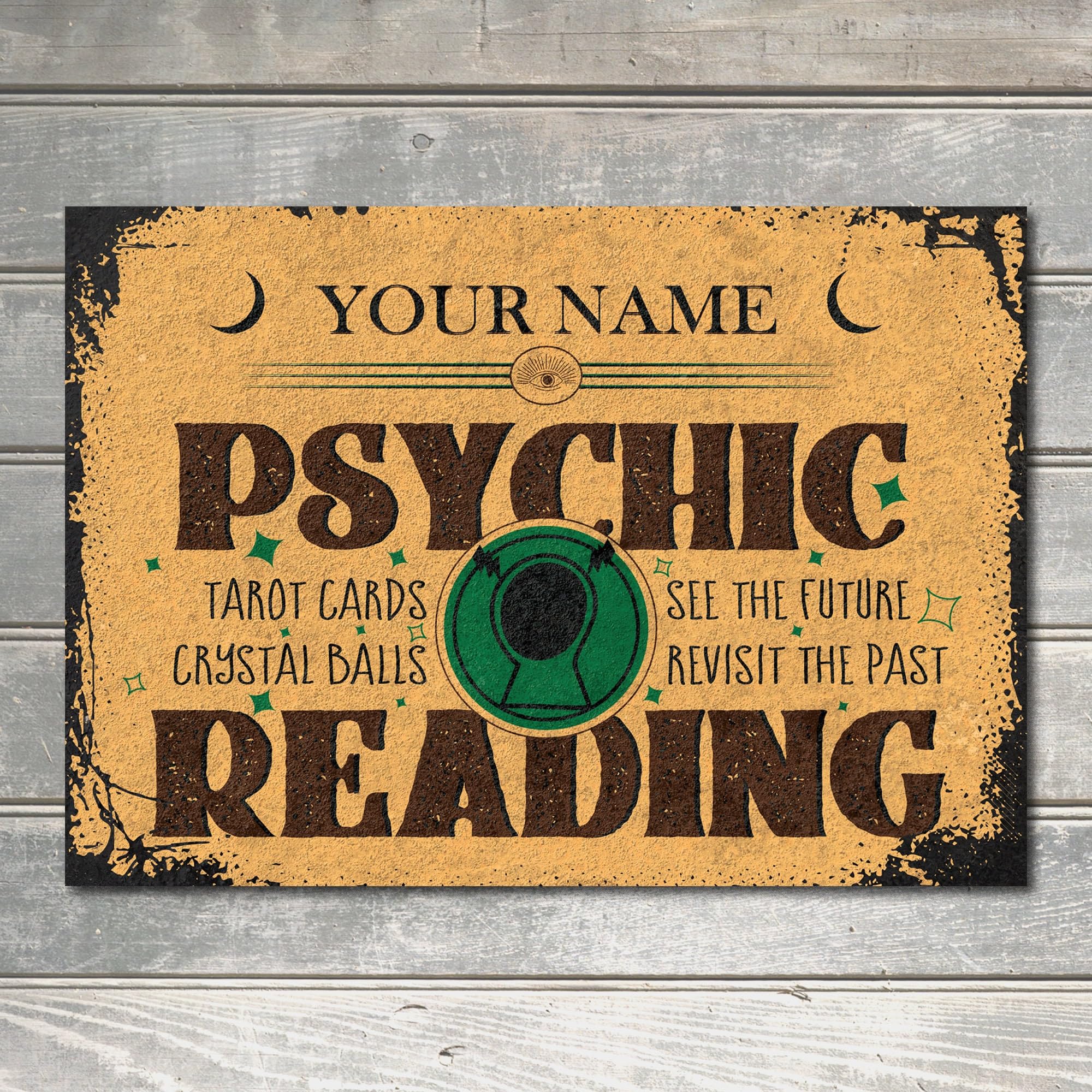 My Pixel Print Metal Personalised Psychic Readings Sign Fortune Teller Tarot Cards Halloween Wall Decor Plaque