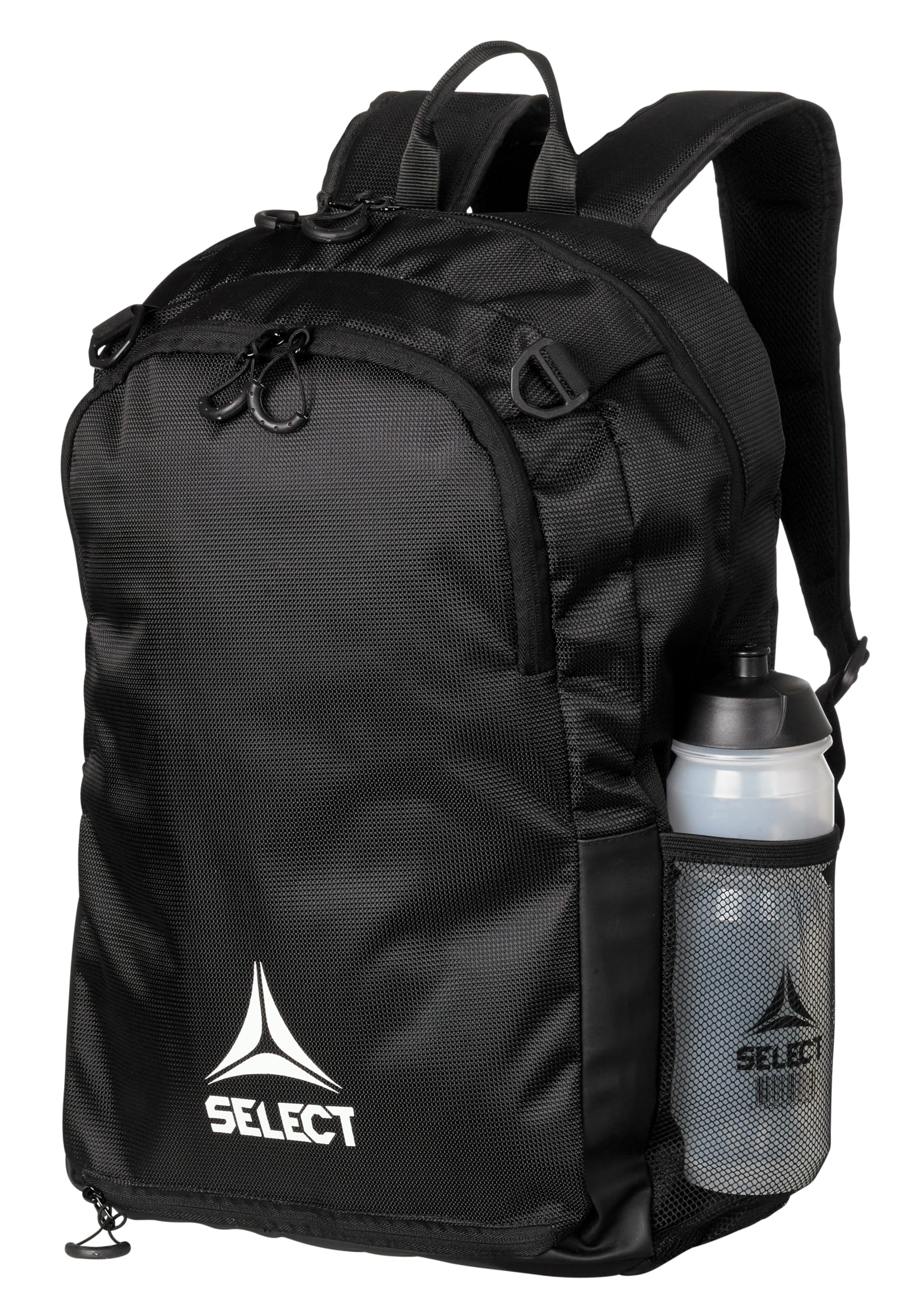 SELECT Milano Fußballrucksack mit Netztasche für Ball, Schwarz/Weiß