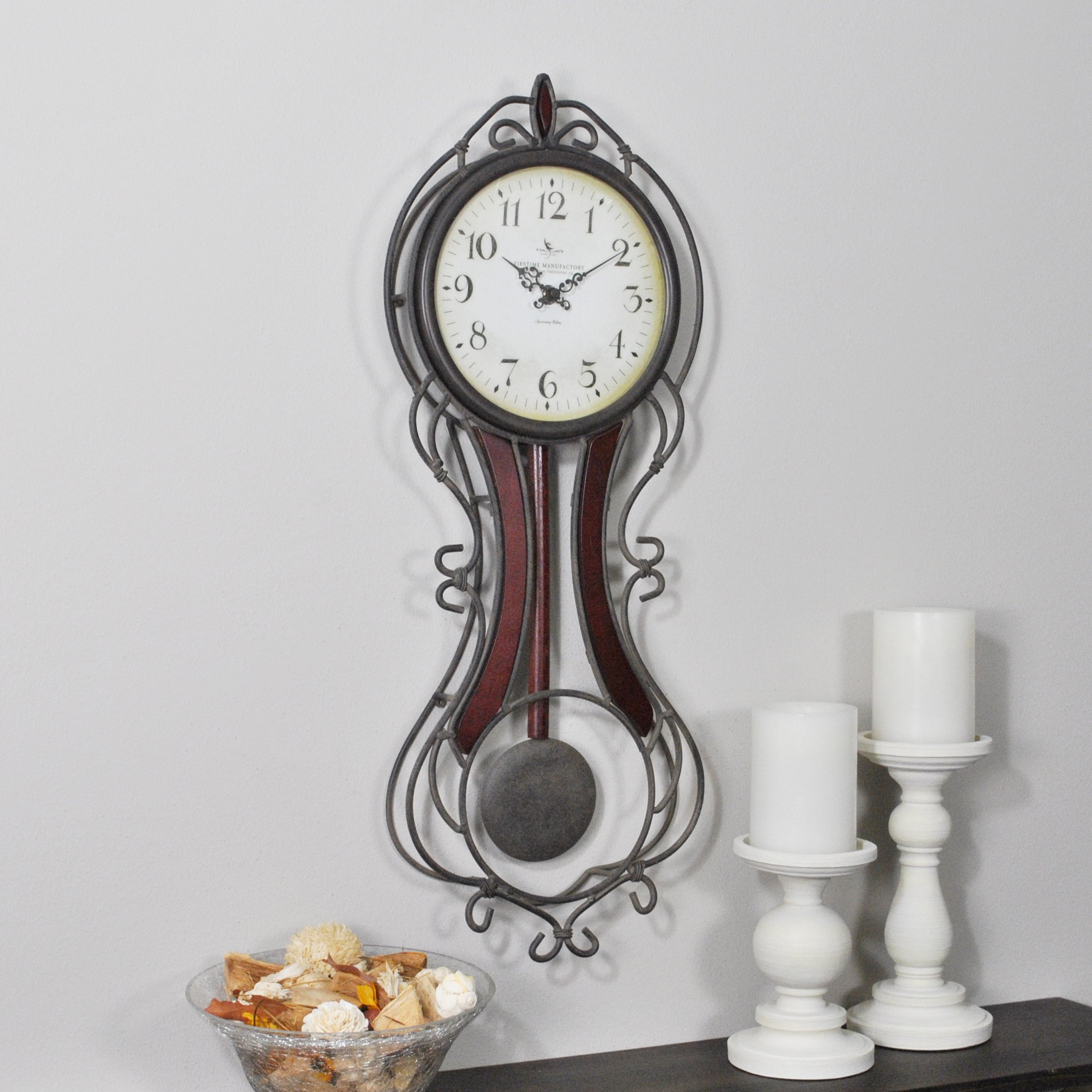 FirsTime 00176 Firstime Fleur Pendulum Wall Clock